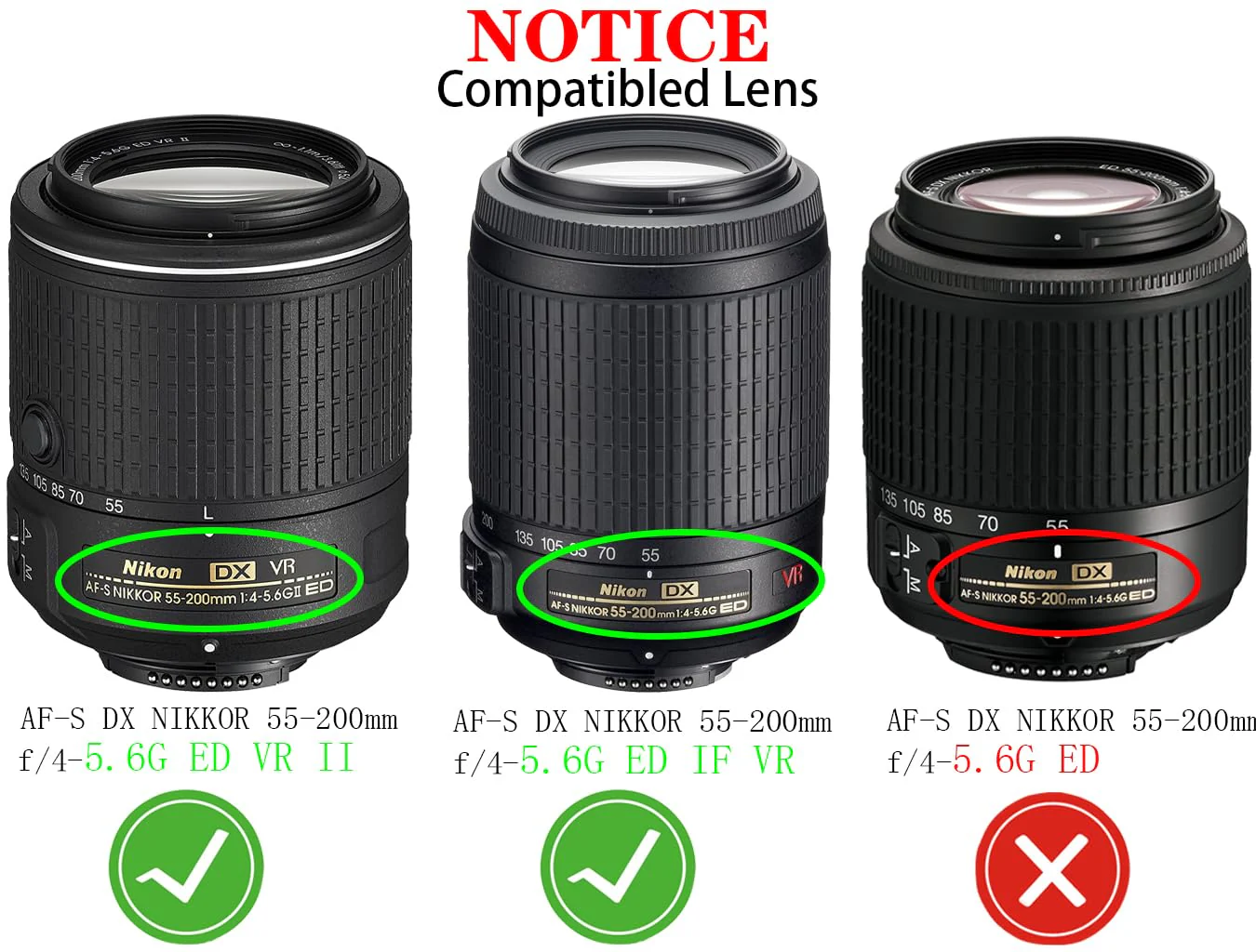 HB-37 Lens Hood Shade for Nikon AF-S DX NIKKOR 55-200mm f/4-5.6G IF-ED VR,NIKKOR 55-200mm f/4-5.6G ED VR II(Not for 5.6G ED VR),HUIPUXIANG 52mm Lens Hood - Image 2