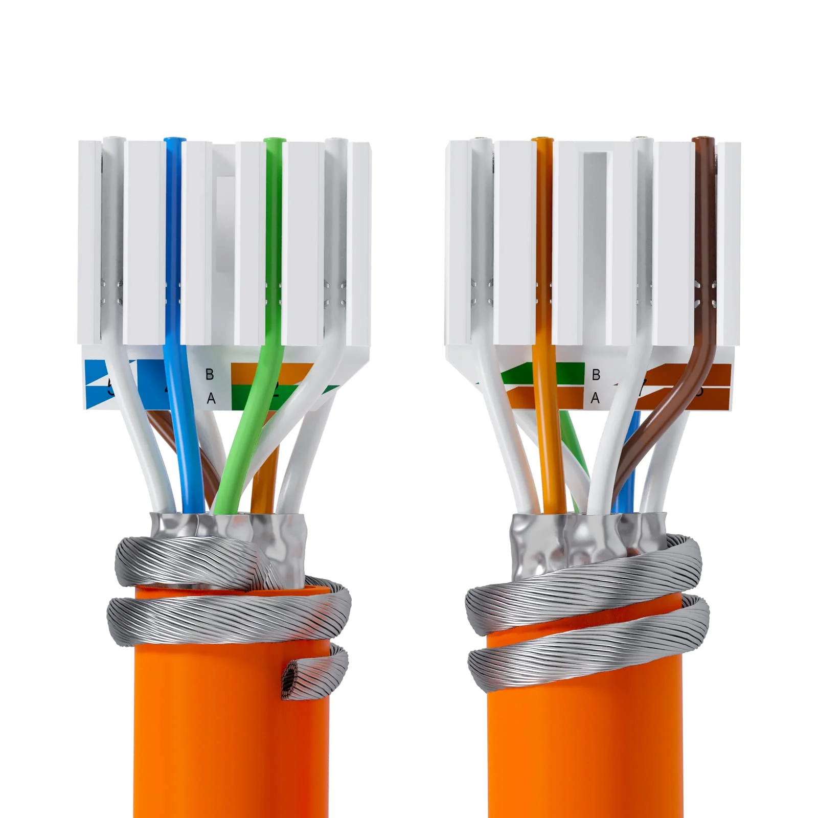 HB-DIGITAL 4x CAT 7 RJ45 Connector Network Connector for Rigid LAN Cable Installation Cable Ethernet - Tool-Free LSA - 10 Gbit/s AWG 22-24 Fully Shielded STP 50μ Gold-Plated Contacts 4 pcs. CAT. 7 US - Image 6