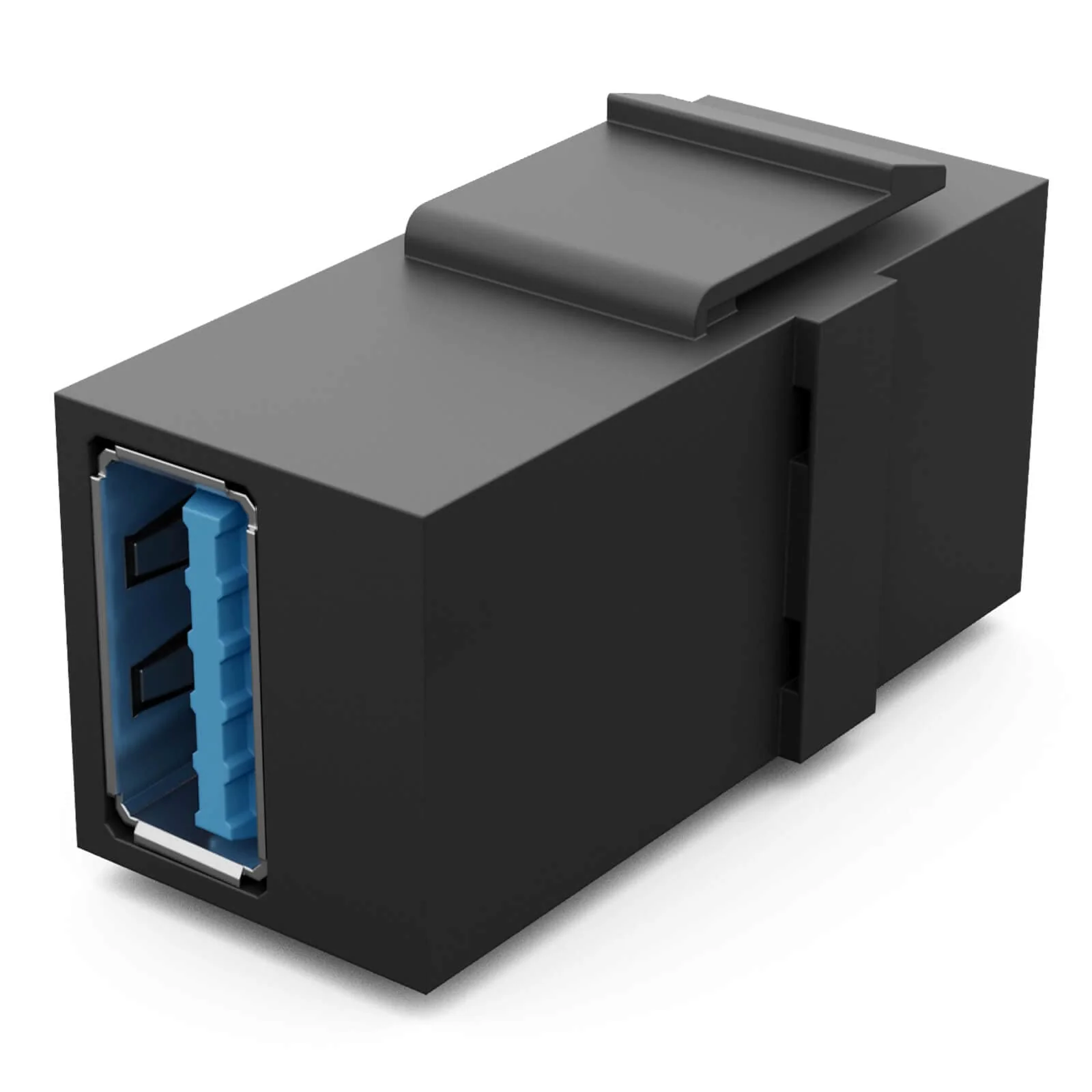 HB-DIGITAL Keystone Module with USB 3.0 Female Multimedia Keystone for Patch Panel Network Socket Keystone Holder Connector Adapter Coupling Plug & Play Black - Image 2