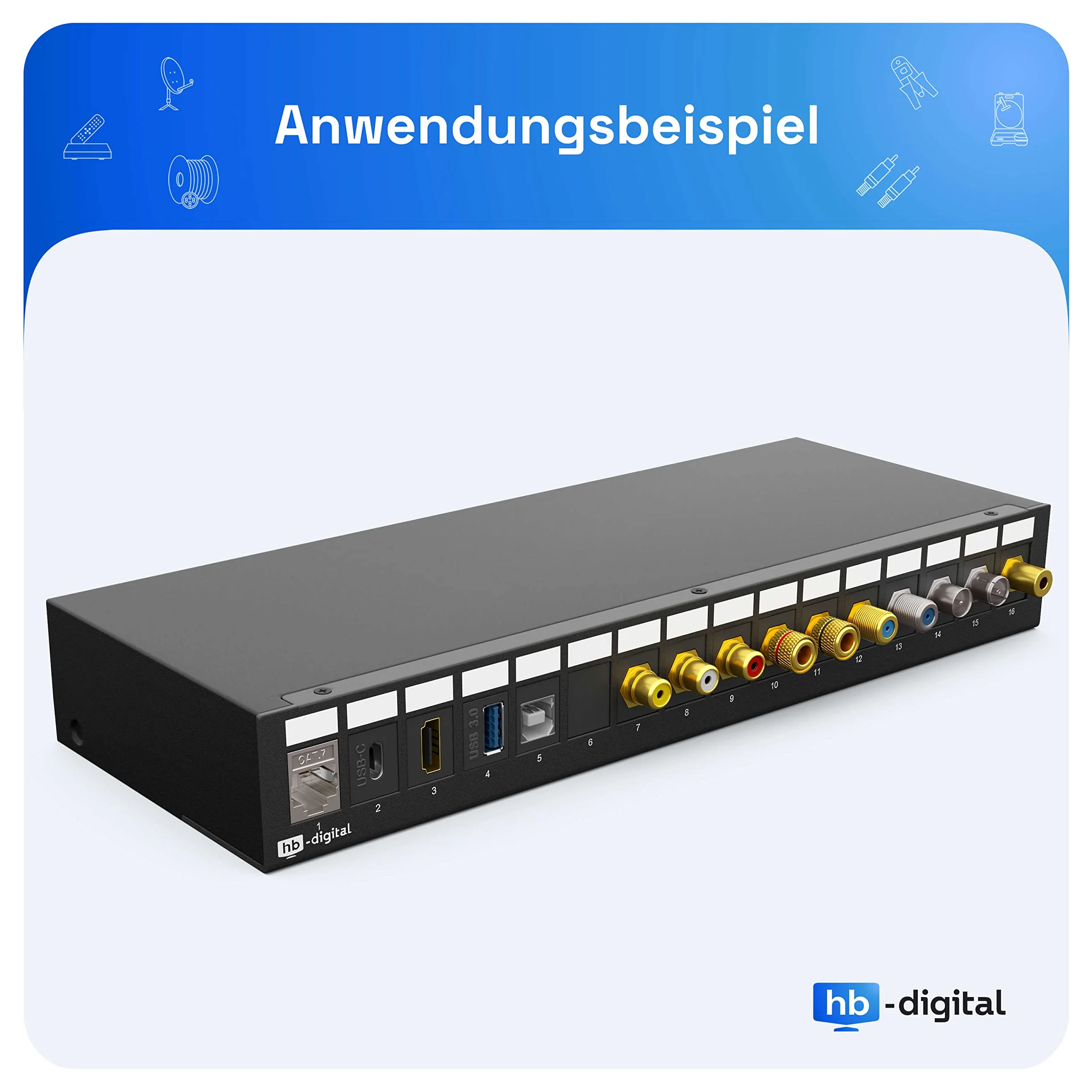 HB-DIGITAL Keystone Module with USB 3.0 Female Multimedia Keystone for Patch Panel Network Socket Keystone Holder Connector Adapter Coupling Plug & Play Black - Image 6