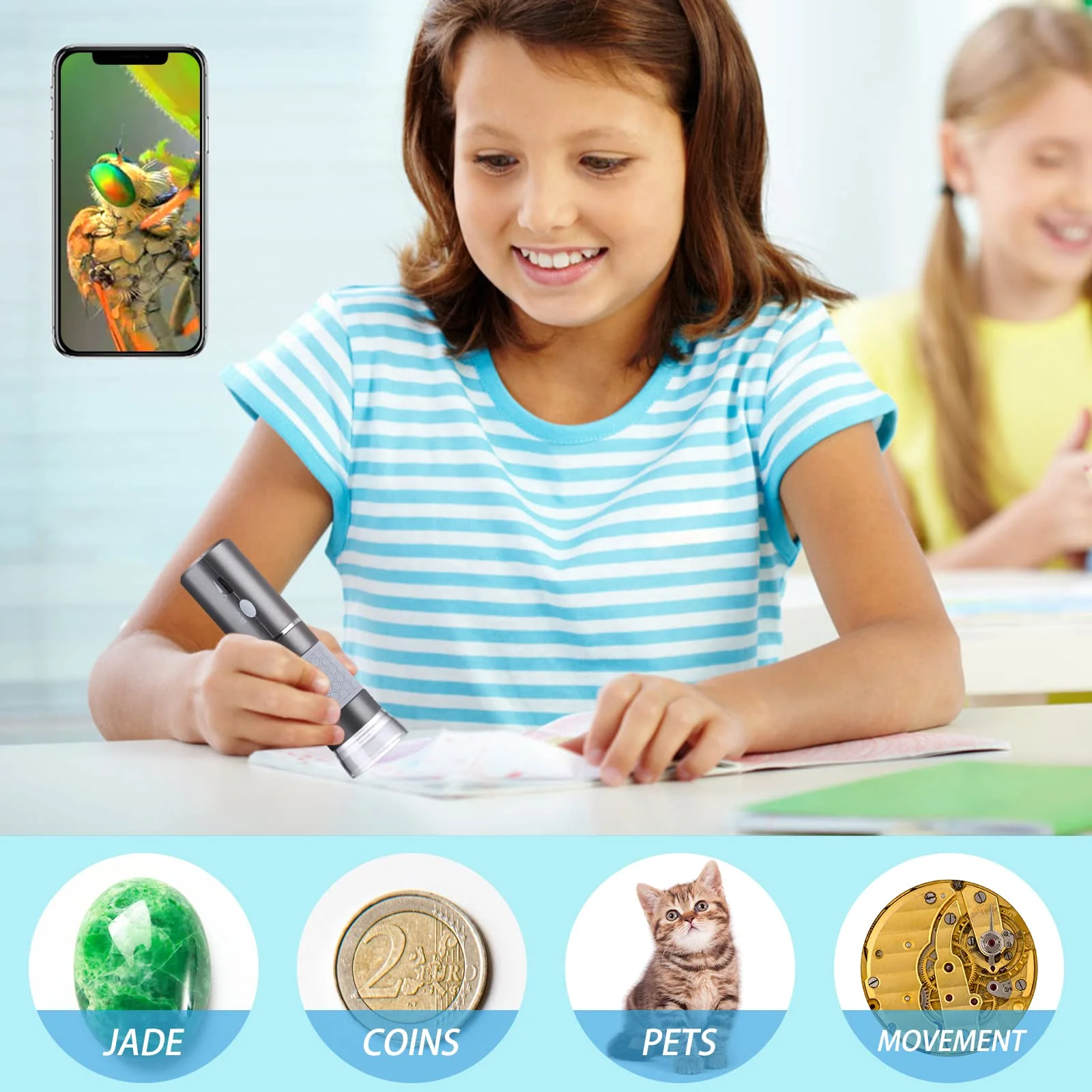HD 4K 3840x2160P WiFi Digital Microscope Camera for iPhone Android Phone and Windows Mac PC, Wireless Handheld Microscope with Stand for Adults and Kids - Image 5