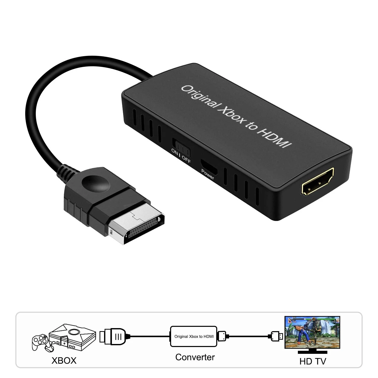 HD Link Cable for Original Xbox Original Xbox HDMI Converter Automatically Detects and Converts YPbPr Component Signal to 480i/720p Output（100% Improved Picture Quality） - Image 2