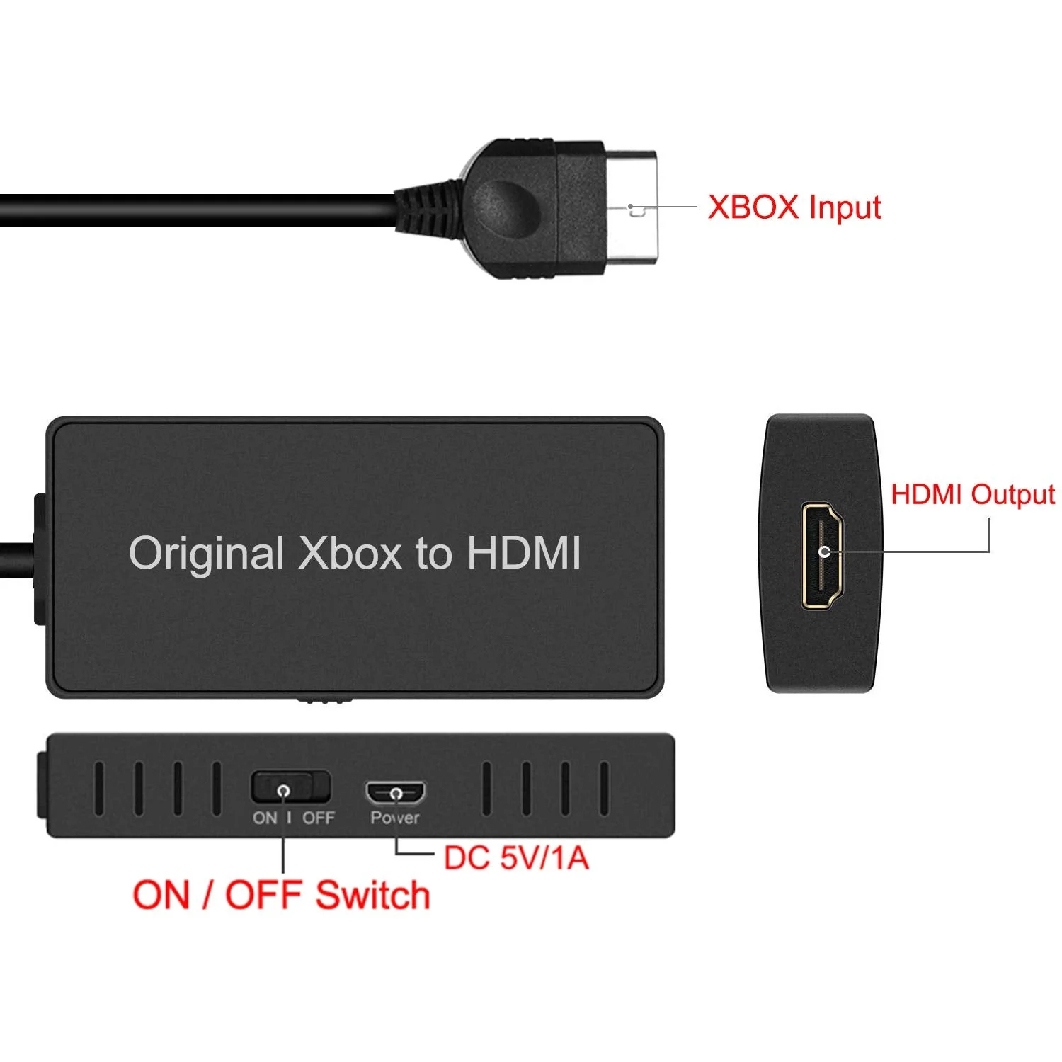 HD Link Cable for Original Xbox Original Xbox HDMI Converter Automatically Detects and Converts YPbPr Component Signal to 480i/720p Output（100% Improved Picture Quality） - Image 3