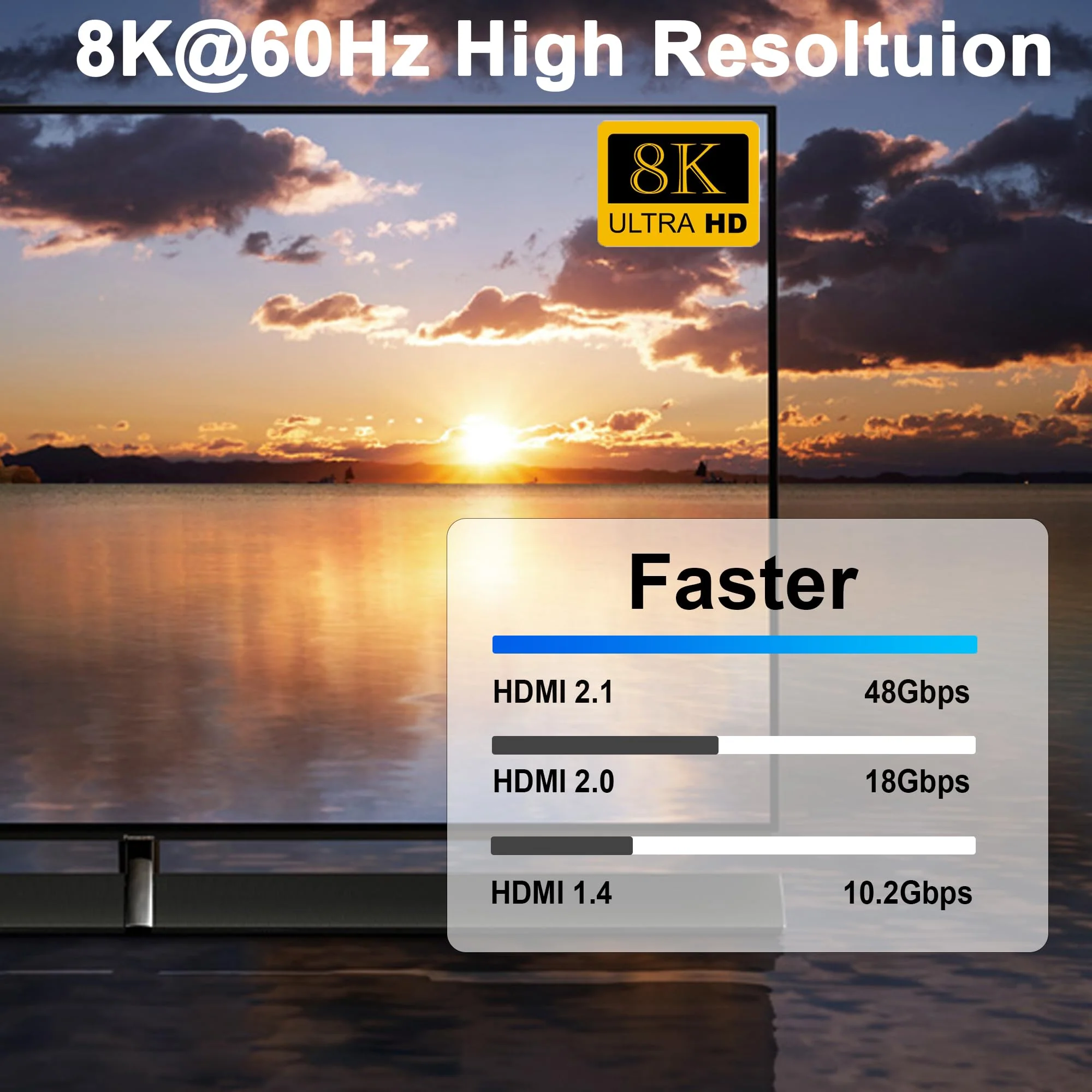 HDMI 2.1 Switch 3 in 1 Out,8K HDMI Splitter Switcher,Supports 4K@120Hz,8K@60Hz, 48Gbps Ultra HD HDMI Box, Aluminum Shell, Compatible with PS4/PS5, Xbox, Fire Stick, Apple TV, Roku, HD TV. 8KBlack - Image 4