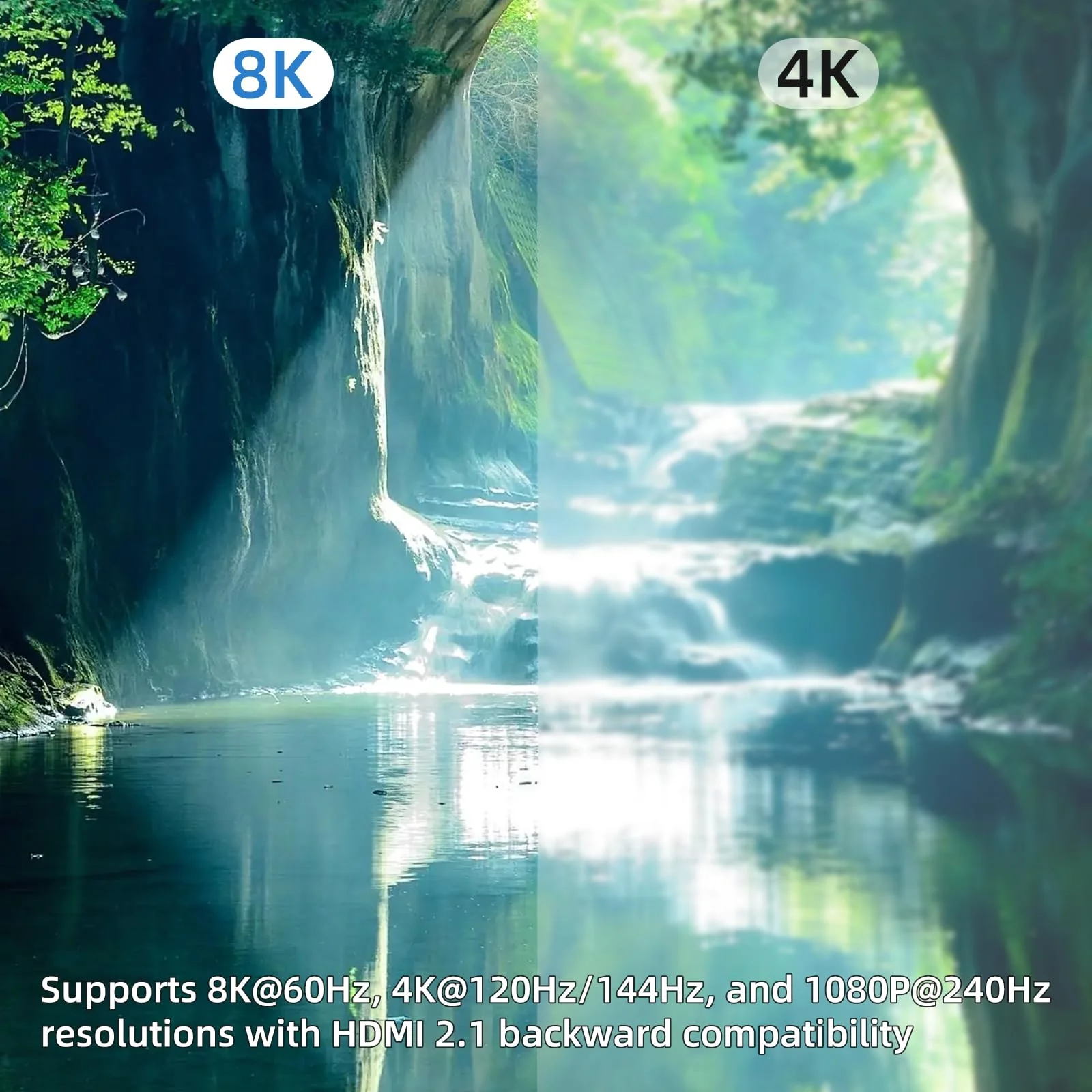 HDMI 2.1 Switch 3 in 1 Out 8k60Hz,3 Port HDMI Switcher 4K@144Hz, 48Gbps,VRR, Dynamic HDR, HDCP 2.3，for PS5/Xbox Series X/Apple TV 8K/Roku Ultra/Fire Stick 8K Max - Image 7