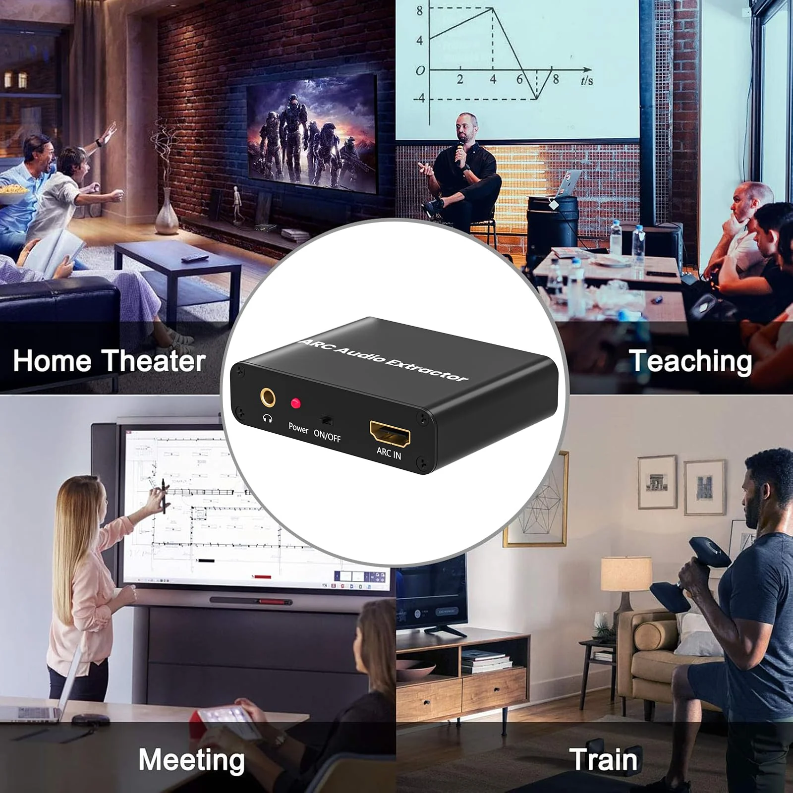 HDMI ARC Adapter, ARC Audio Extractor with Digital Optical TOSLINK SPDIF/Coaxial and Analog 3.5mm L/R Stereo HDMI ARC to RCA Audio Converter Compatible with HDTV Soundbar Amplifier - Image 3