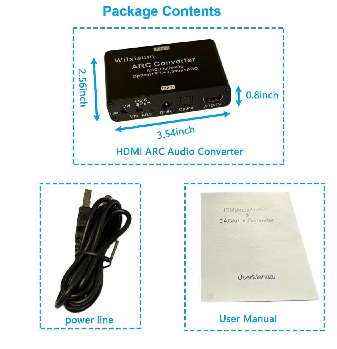 HDMI Arc Audio Extractor/Adapter 192KHz, Digital Optical to Analog Audio DAC Converter, HDMI ARC to RCA/Optical/3.5mm/Soundbar, Optical to RCA/3.5mm Jack - Image 7