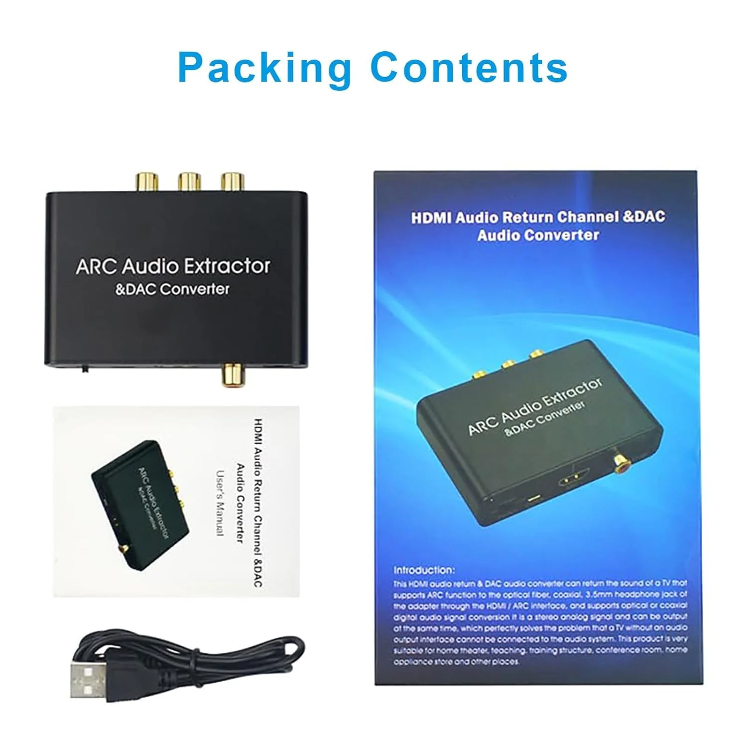 HDMI ARC Audio Extractor, AMANKA DAC Converter 192KHz Digital to Analog Audio Converter, Optical/SPDIF Coaxial HDMI ARC to Optical/SPDIF Coaxial Stereo L/R 3.5mm Jack for TV ARC-DA - Image 8