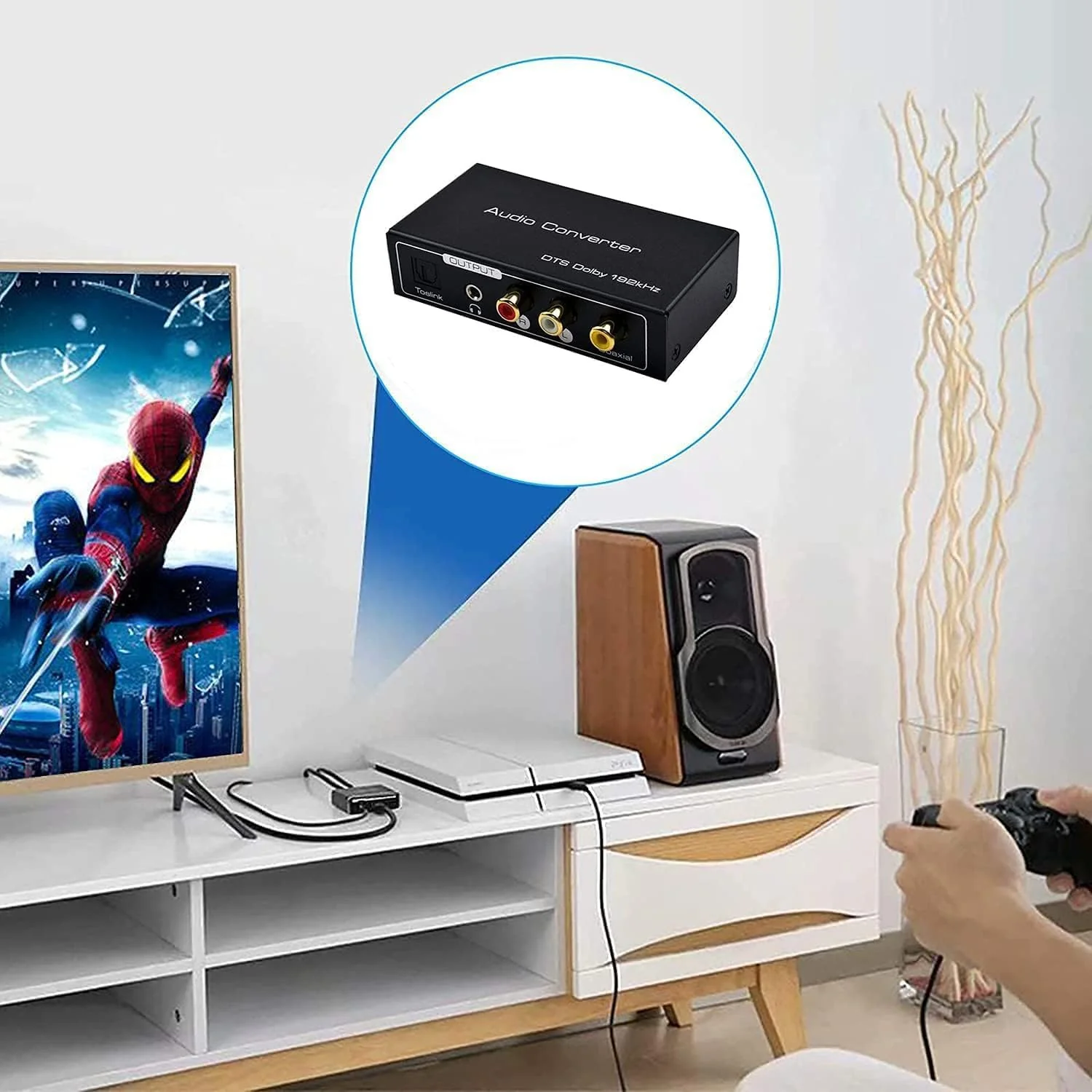 HDMI ARC Audio Extractor, AMANKA Digital HDMI ARC zu SPDIF Koaxial Optical Cinch L/R Stereo Ausgang 3,5mm 192KHz DAC Converter Optical Digital HDMI Audio auf Analog für TV DVD PS4 Blu-ray USW ARC-T1 - Image 2