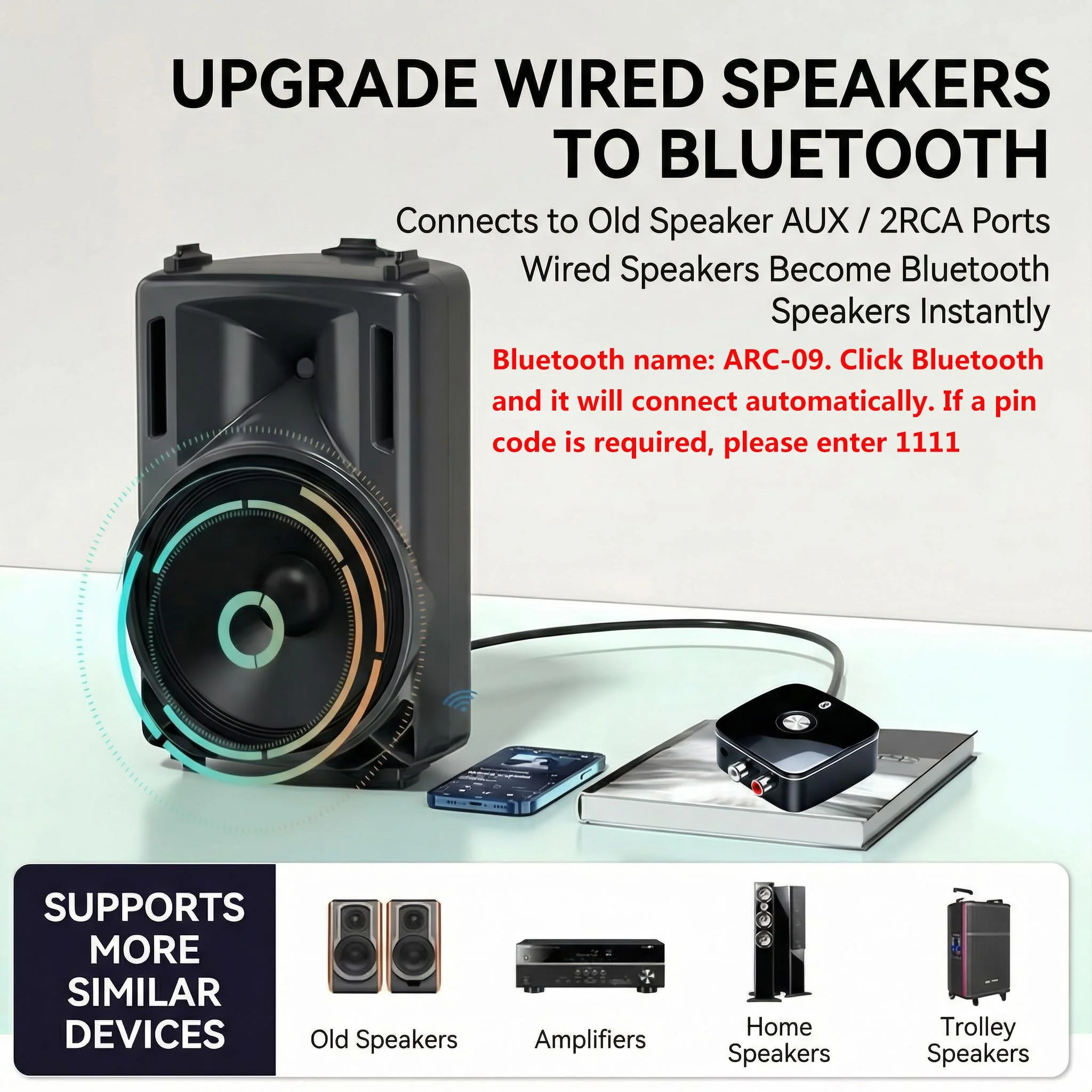 HDMI ARC Audio Extractor Converter,with Bluetooth 5.3 Audio Receiver Digital to Analog Audio Converter, SPDIF/HDMI ARC RCA Adapter with Button Control for Stereo L/R 3.5mm Jack for TV - Image 5