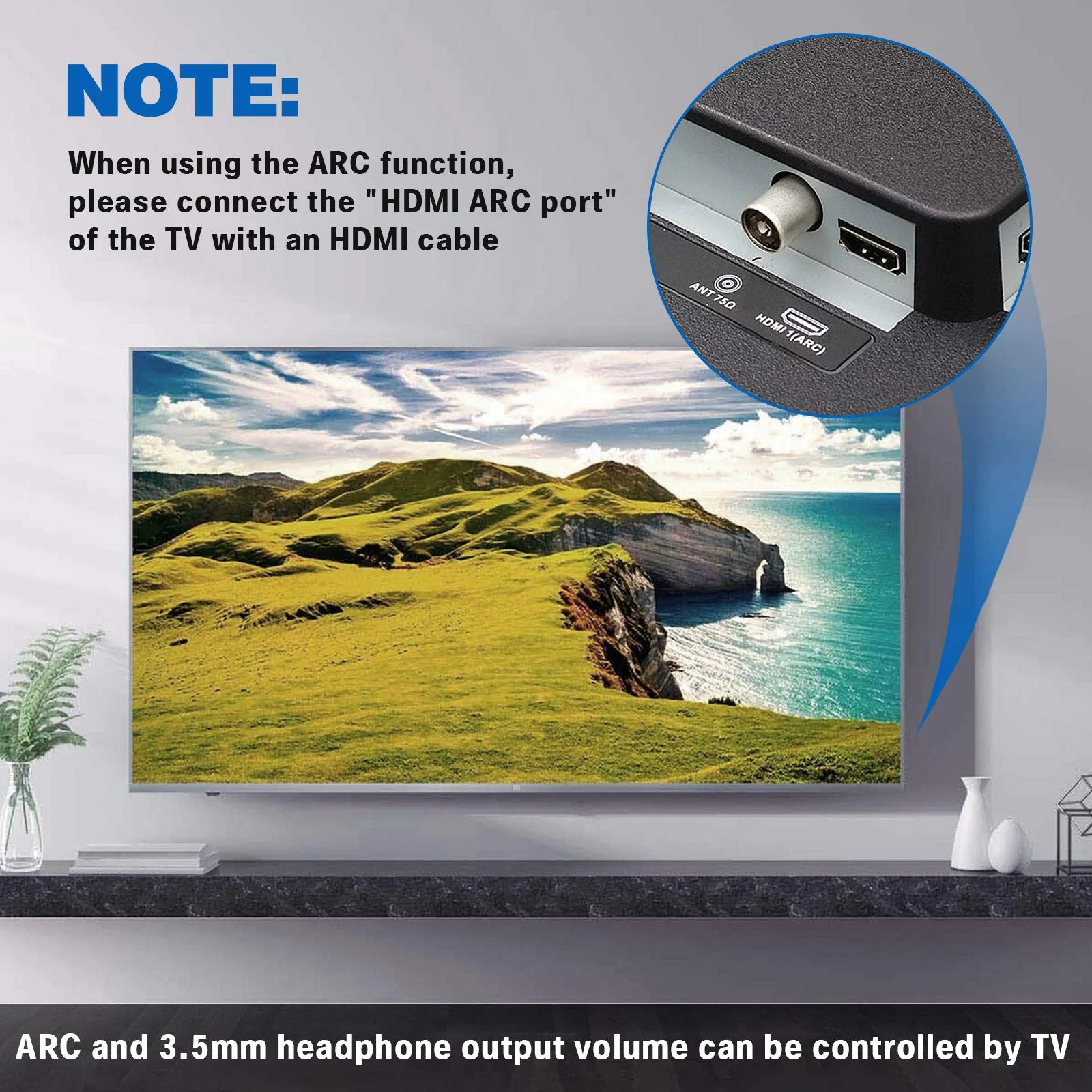 HDMI ARC Audio Extractor, Tendak 192KHz ARC Audio Extractor DAC Converter, Digital to Analog Audio Converter, Optical/SPDIF Coaxial HDMI ARC to Optical/SPDIF Coaxial Stereo L/R 3.5mm Jack for TV - Image 4