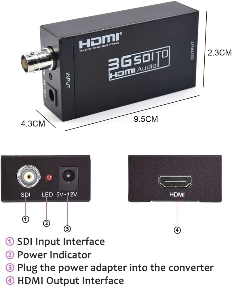 HDMI Converter Adapter - Mini 3G SDI to HDMI for SD/HD/3G-SDI Signals - Image 4