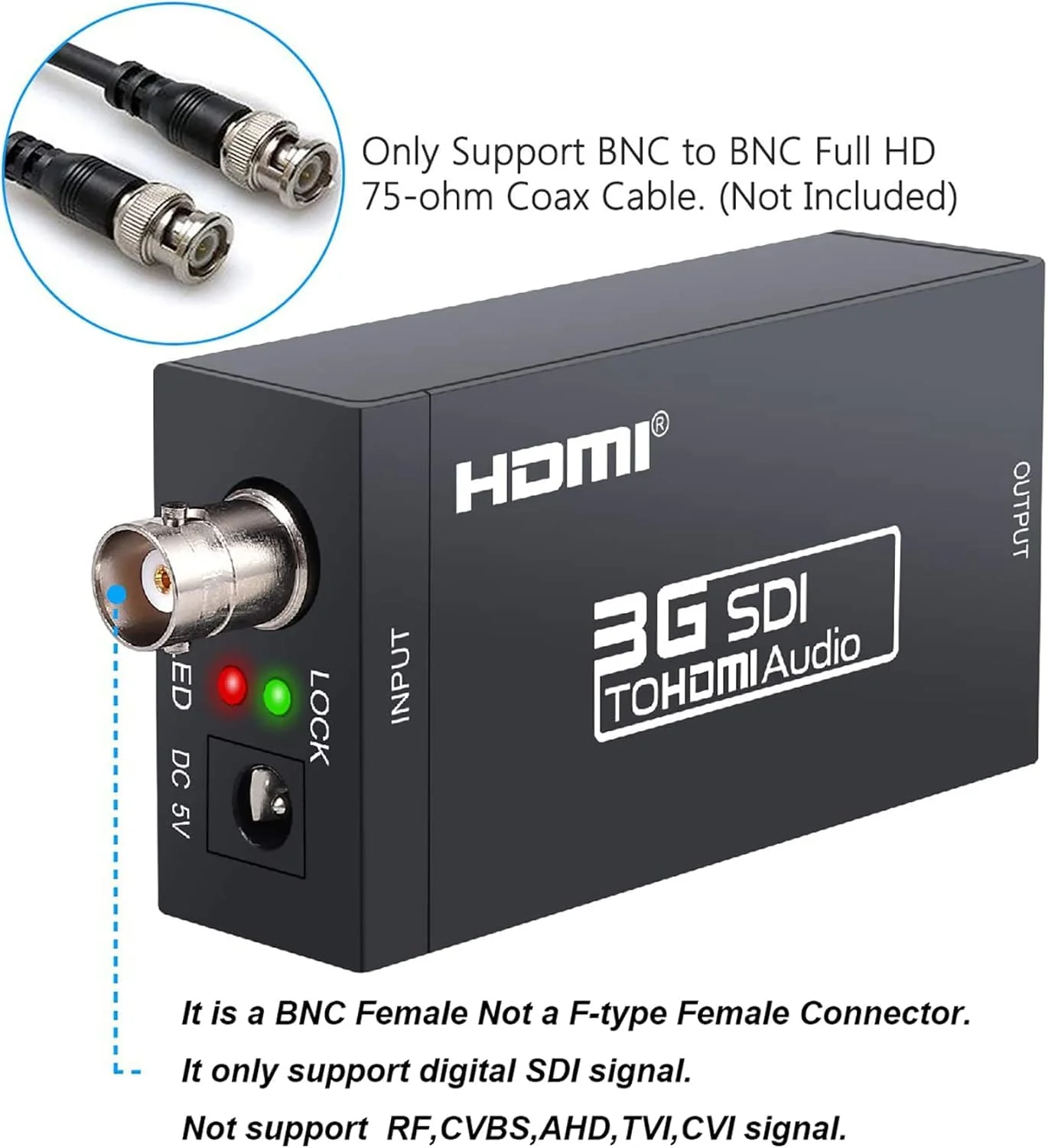 HDMI Converter Adapter - Mini 3G SDI to HDMI for SD/HD/3G-SDI Signals - Image 9