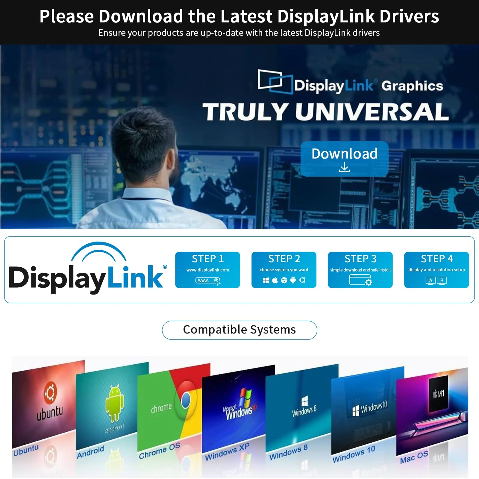 HDMI Splitter Extended Display for Dual Monitor, Dual 2K@60Hz Universal Video Graphics USB to Dual HDMI Adapter for USB A & USB-C Adapter, Compatible with USB 4,Windows and Mac Classic Grey - Image 6