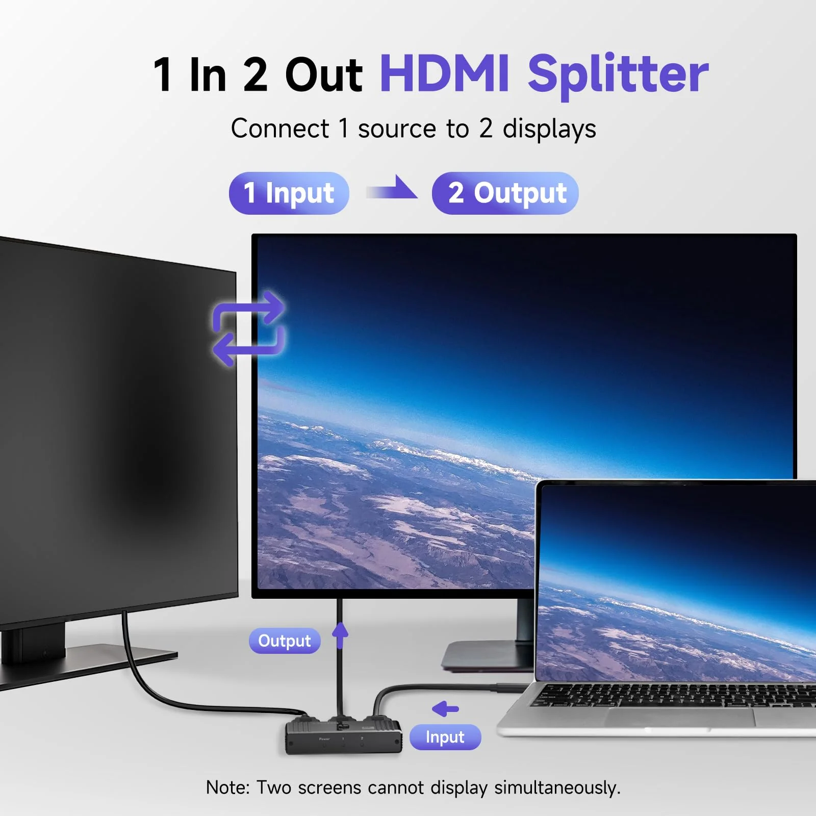 HDMI Switch 2 in 1 Out, 8K@60Hz 4K@120Hz, Aluminum HDMI 2.1 Switcher, Supports VRR HDR10+ Dolby Vision 48Gbps HDMI Splitter, Perfect for Gaming, PS5, Xbox, Roku, Fire Stick(Black) Black - Image 3