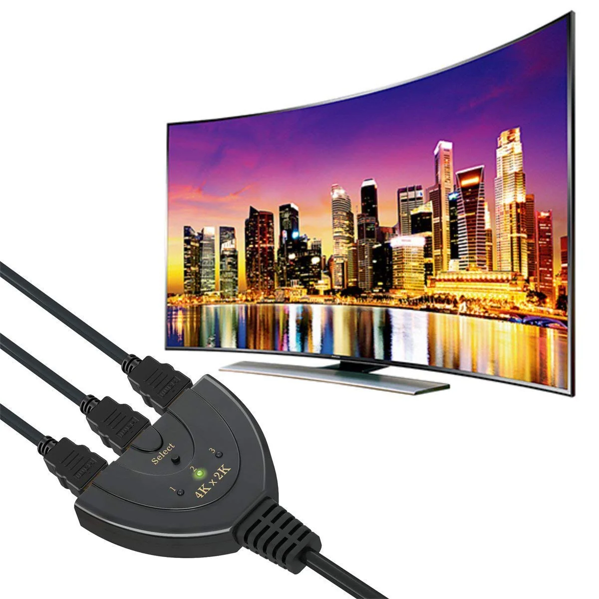 HDMI Switch,GANA 3 Port 4K HDMI Switch 3x1 Switch Splitter with Pigtail Cable Supports Full HD 4K 1080P 3D Player - Image 5