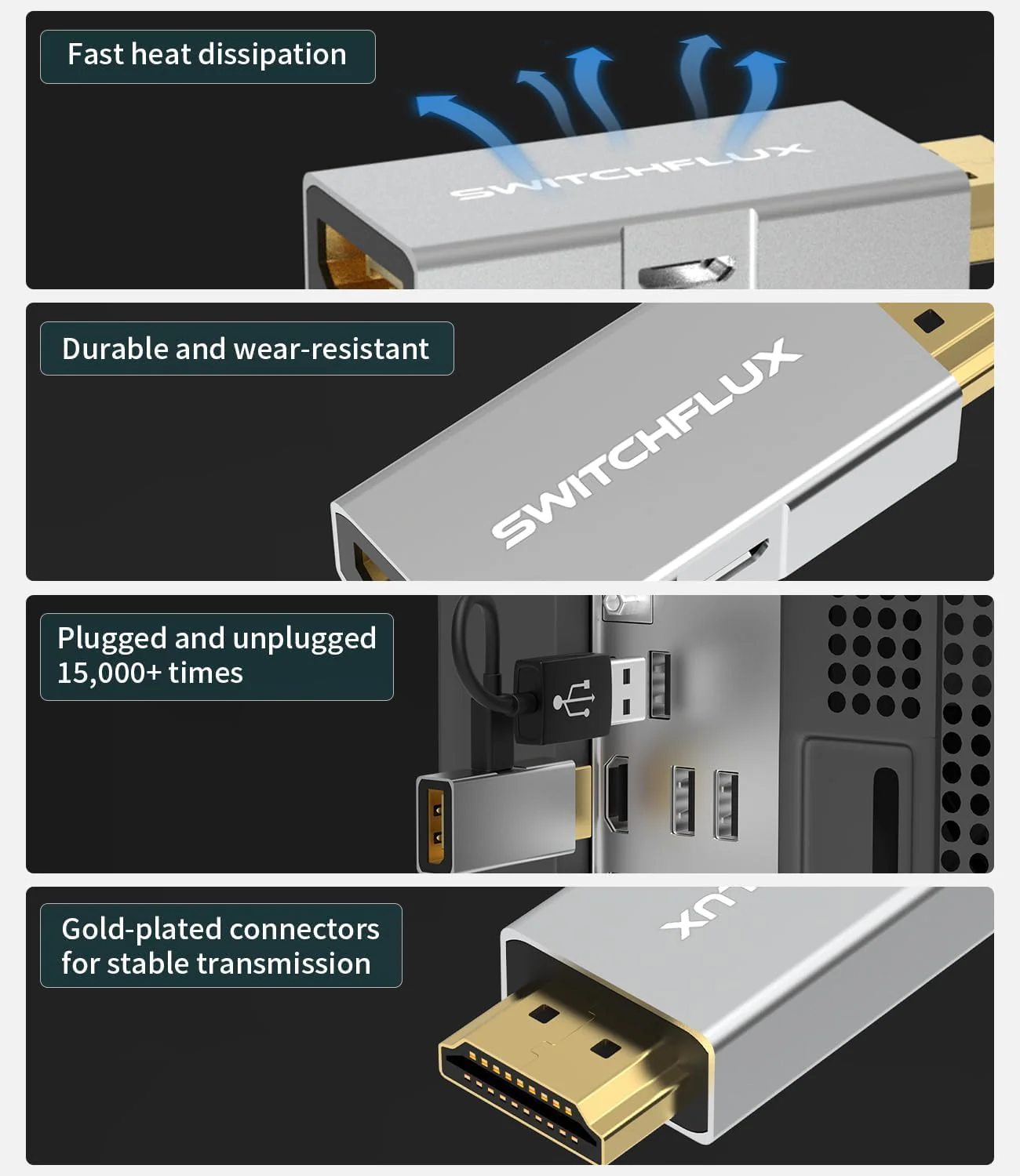 HDMI to Displayport Adapter [2 Pack], 4k@60Hz HDMI to Displayport Converter, Aluminium HDMI Male to DP Female Adapter Compatible with PC, Graphics Card, Laptop and More, 1.96 inch, Grey 2 Pack - Image 5