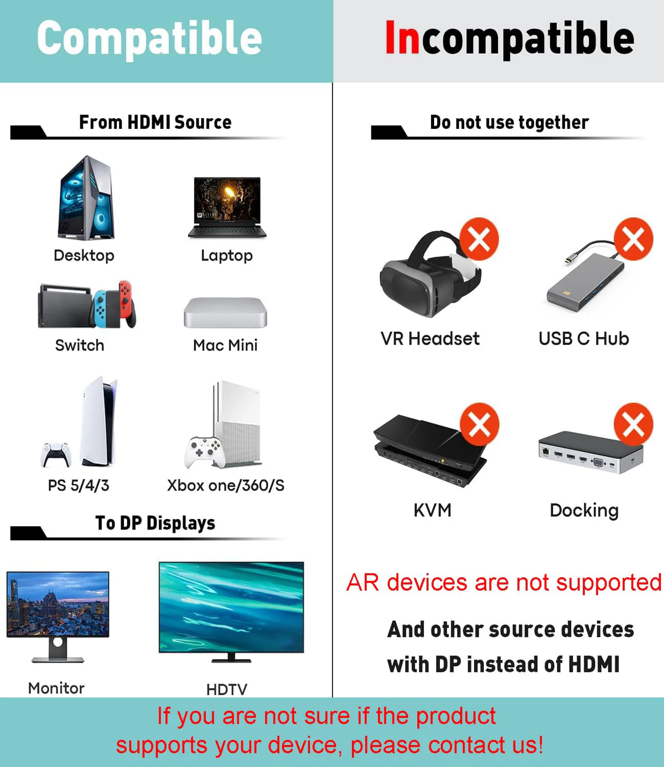 HDMI to Displayport Adapter [2 Pack], 4k@60Hz HDMI to Displayport Converter, Aluminium HDMI Male to DP Female Adapter Compatible with PC, Graphics Card, Laptop and More, 1.96 inch, Grey 2 Pack - Image 7