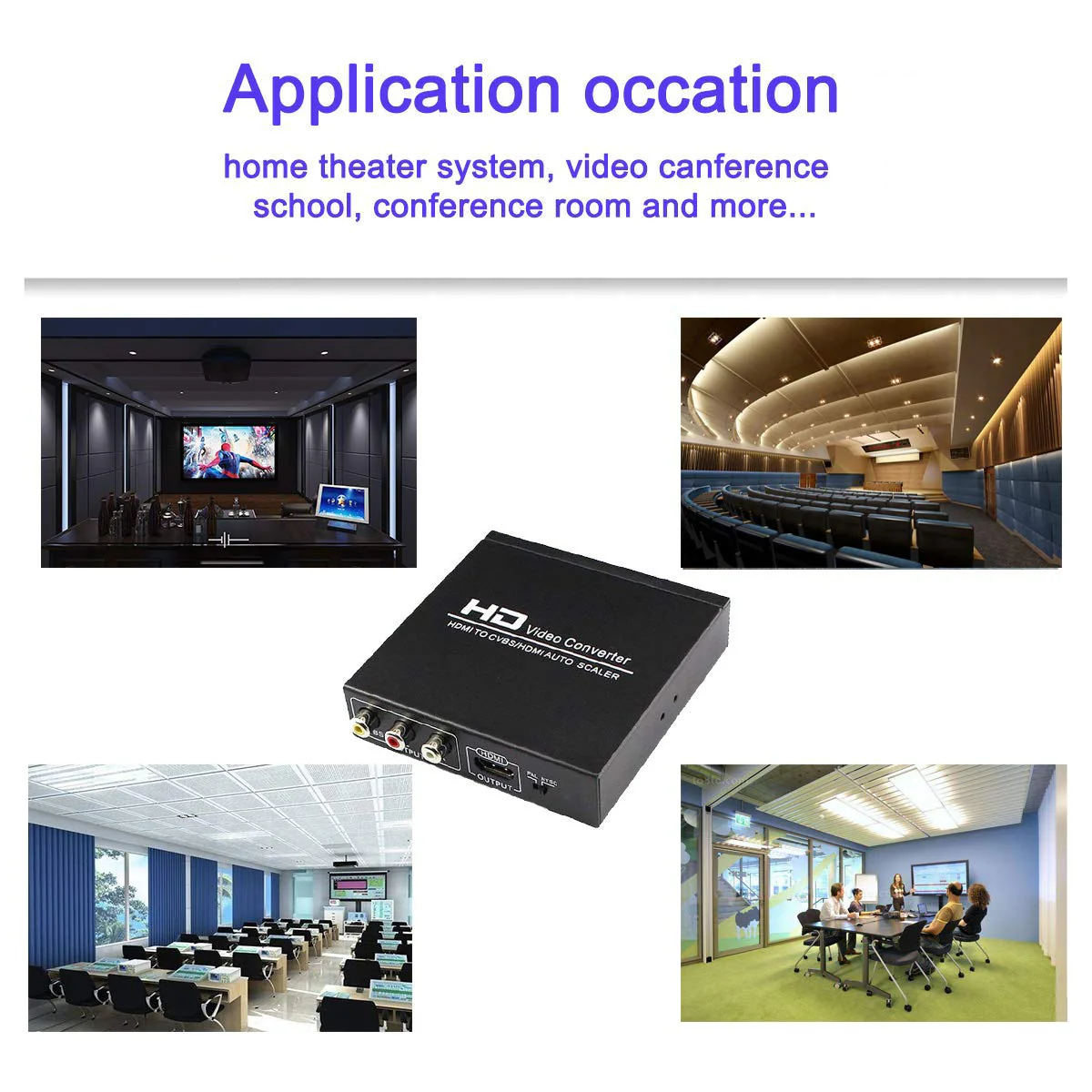 HDMI to RCA and AV 3RCA Converter Adapter, Support 1080P, PAL, NTSC for HD TV and Older TV (Black, Iron Shell) - Image 6