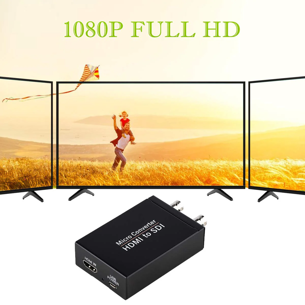 HDMI to SDI Converter, HDMI in Two SDI Output SD HD 3G-SDI Video Adapter Auto Format Detection Video Converter Stereo Audio Embedder for Camera HDMI to SDI - Image 4