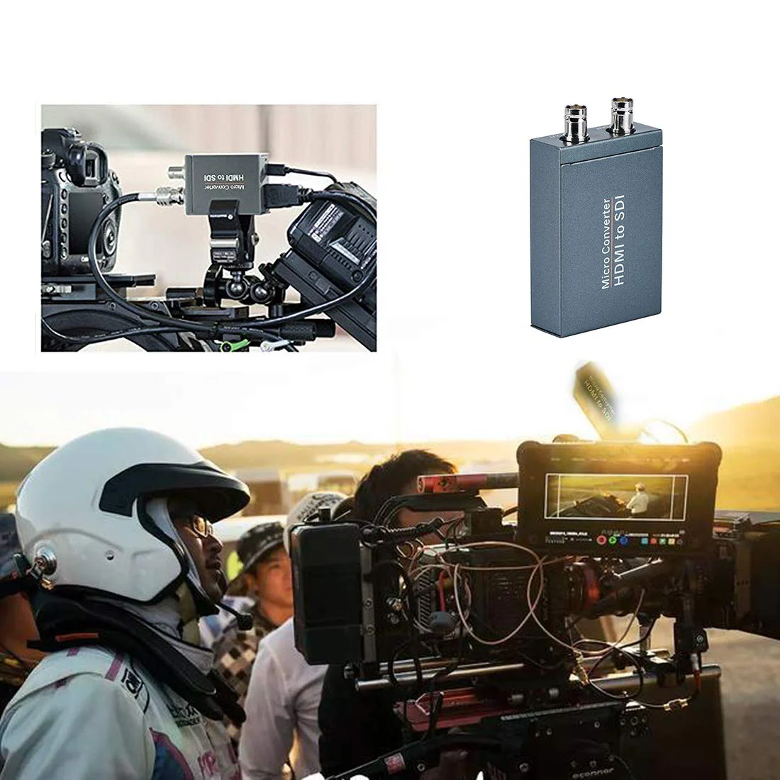 HDMI to SDI Converter, Micro Converter One HDMI in Two SDI Output (with Power Supply Adapter, Audio Embedder Support HDMI 1.3, 3G/HD-SDI Auto Format Detection Extender for Camera CCTV HDMI to SDI - Image 3