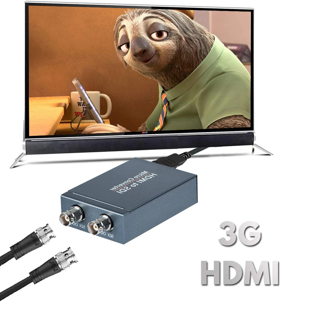 HDMI to SDI Converter, Micro Converter One HDMI in Two SDI Output (with Power Supply Adapter, Audio Embedder Support HDMI 1.3, 3G/HD-SDI Auto Format Detection Extender for Camera CCTV HDMI to SDI - Image 5