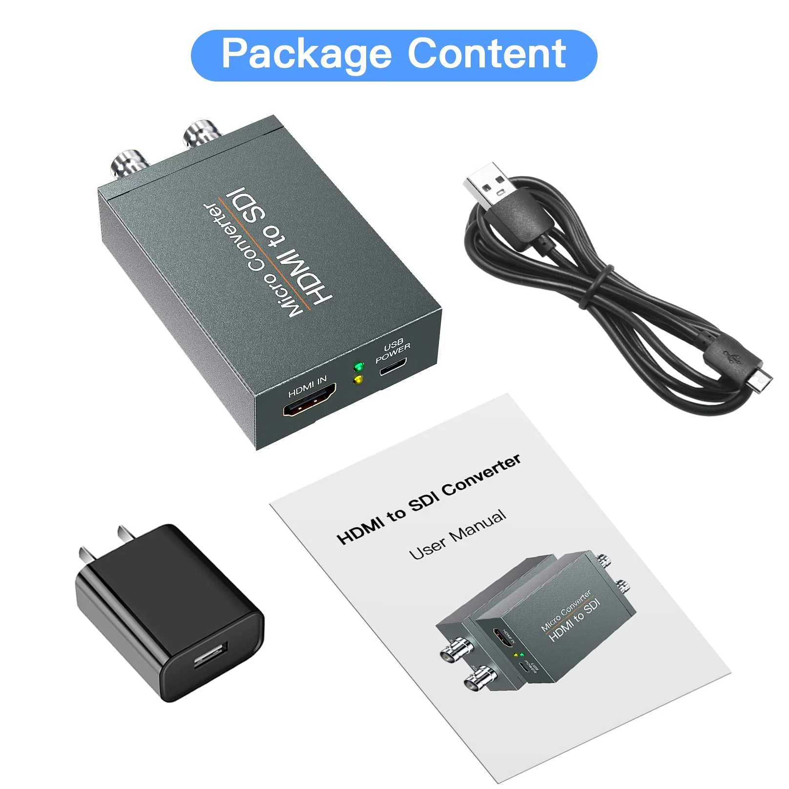 HDMI to SDI, HDMI to 3G-SDI/HD-SDI Converter, Audio Embedder 2 Way SDI Converter Dual SDI Output Adapter Support 1080P for Camera Home Theater - Image 7