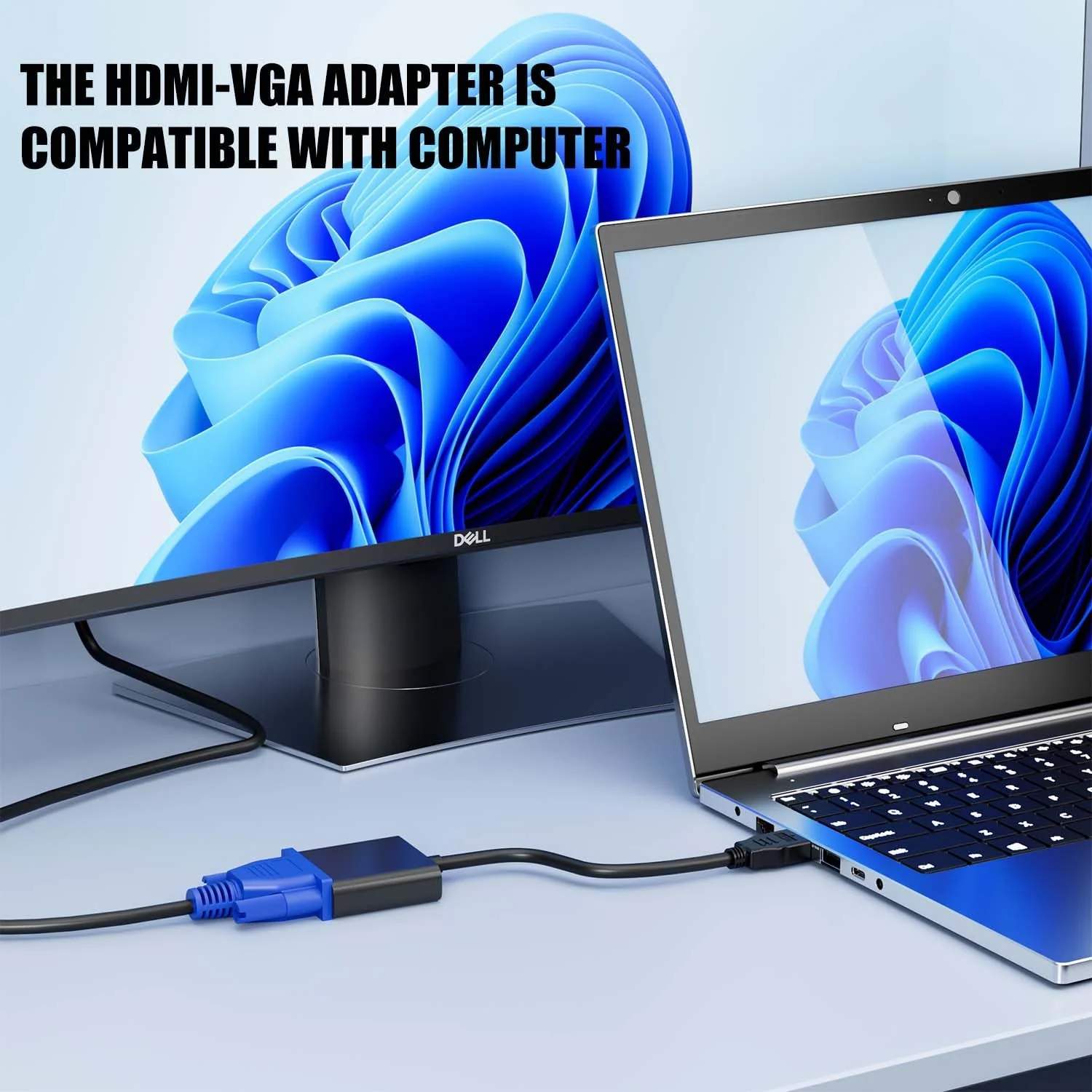 HDMI to VGA, Gold-Plated HDMI to VGA Adapter (Male to Female) Contain 3.5mm Audio Port and Power Supply Port Computer, Desktop,Laptop,PC,Monitor,Projector,HDTV,Roku,Xbox,Support 4K 1080P - Image 4