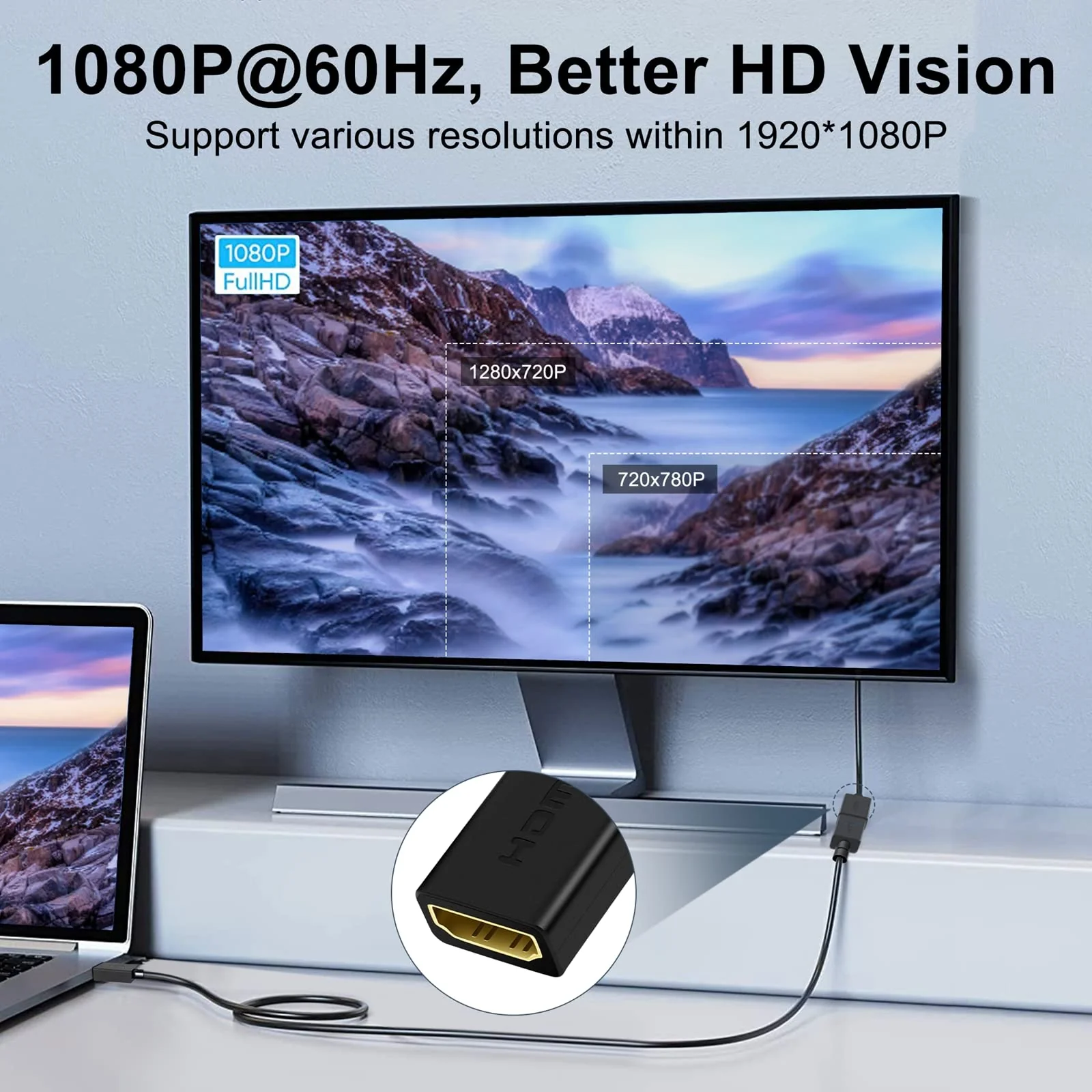HDMI to VGA, HDMI to VGA Adapter (Female to Male) Compatible with Monitor, PC, Xbox, TV Stick, Raspberry Pi, Roku, Computer, Laptop (6 Inch) 6 Inch - Image 4