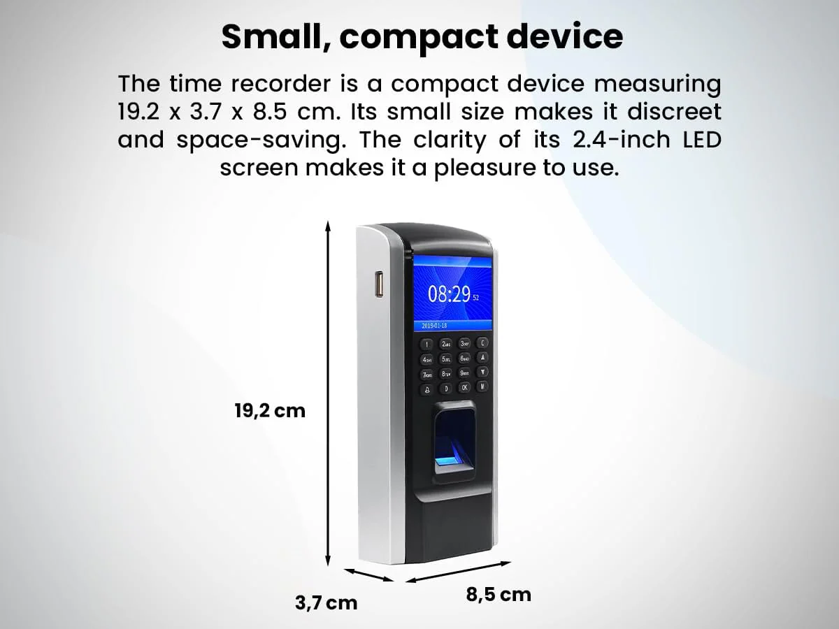 HDWR CTR12 Stamping in the Machine, Time Attendance, Timing Clock with Fingerprint, Password and 125kHz RFID Card System, Scheduling, Employee Time Attendance - Image 3