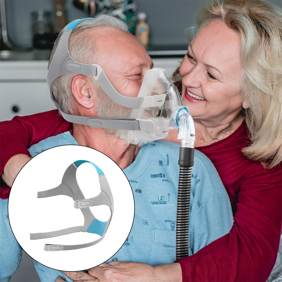Headgear CPAP F20 Headband Compatible with Resmed Airfit F20 CPAP Mask CPAP Mask Accessories Unisex CPAP Replacement Headband (Mask Not Included) - Image 3