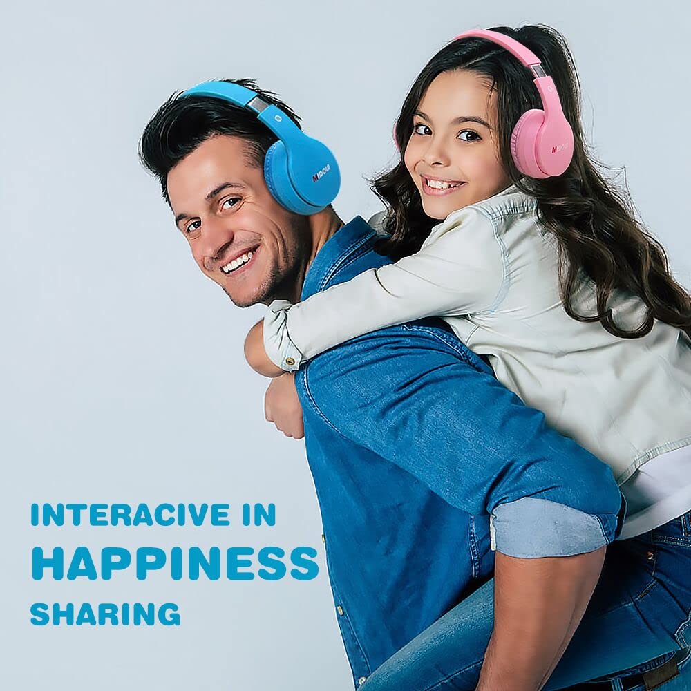 Headphones Bluetooth Wireless Kids Volume Limit 85dB /110dB Over Ear Foldable Noise Protection Headset/Wired inline AUX Cord Mic for Children Boy Girl Travel School Phone Pad Tablet PC Pink - Image 5