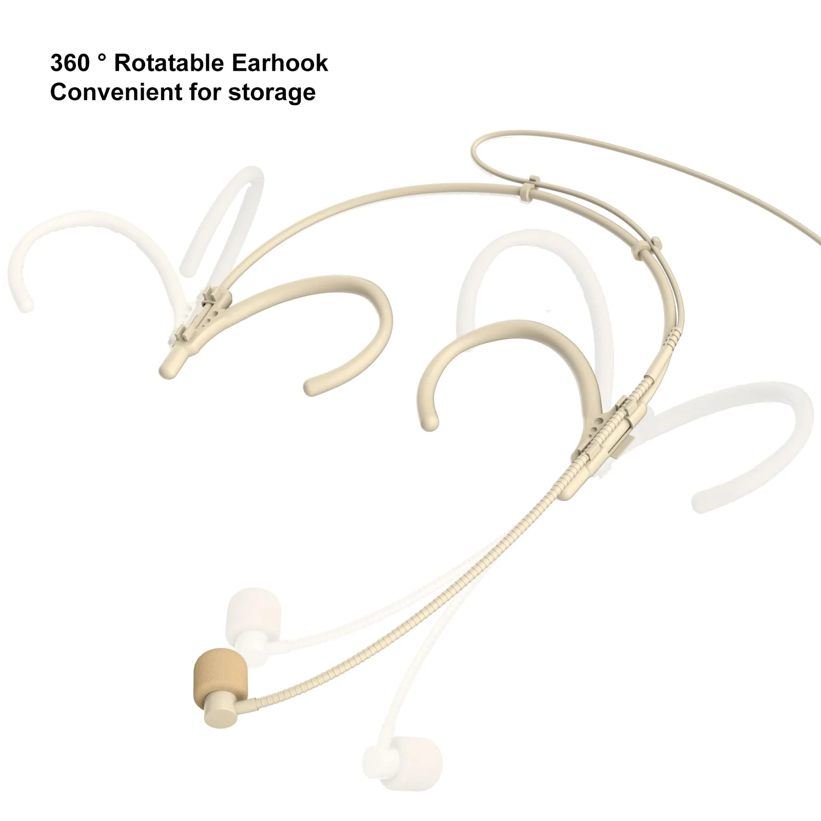 Headset Headworn Microphone Professional Dual Over-Ear Hanging Earset Condenser Mic Compatible with Shure Wireless System Bodypack Transmitter for Performance Theater, Mini XLR 4 Pin TA4F Plug Mini XLR 4 Pin TA4F Plug for Shure Only - Image 8