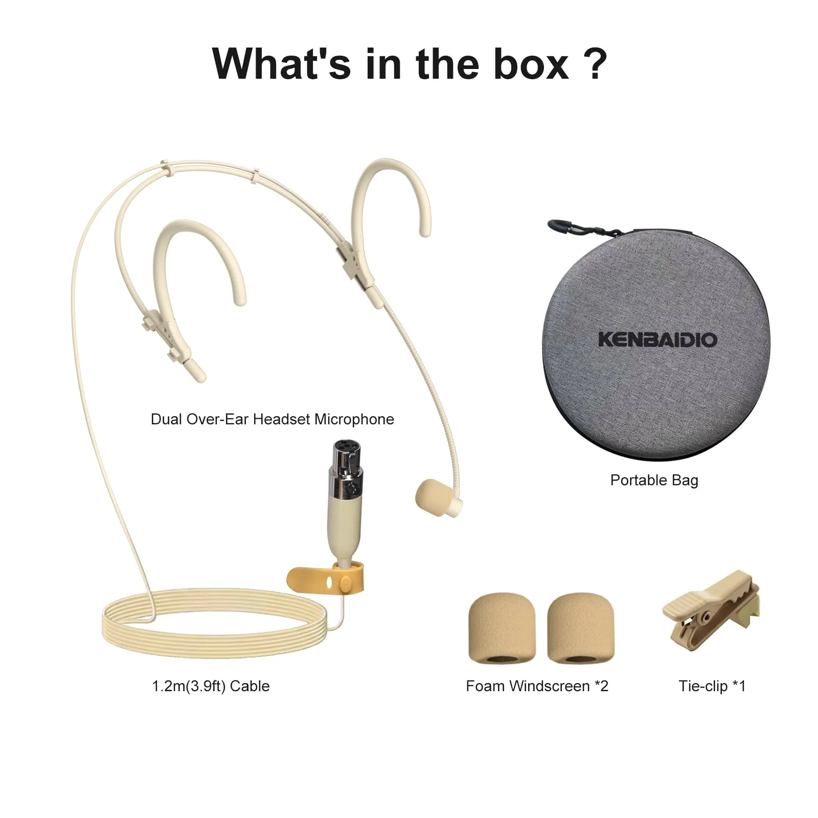 Headset Headworn Microphone Professional Dual Over-Ear Hanging Earset Condenser Mic Compatible with Shure Wireless System Bodypack Transmitter for Performance Theater, Mini XLR 4 Pin TA4F Plug Mini XLR 4 Pin TA4F Plug for Shure Only - Image 9