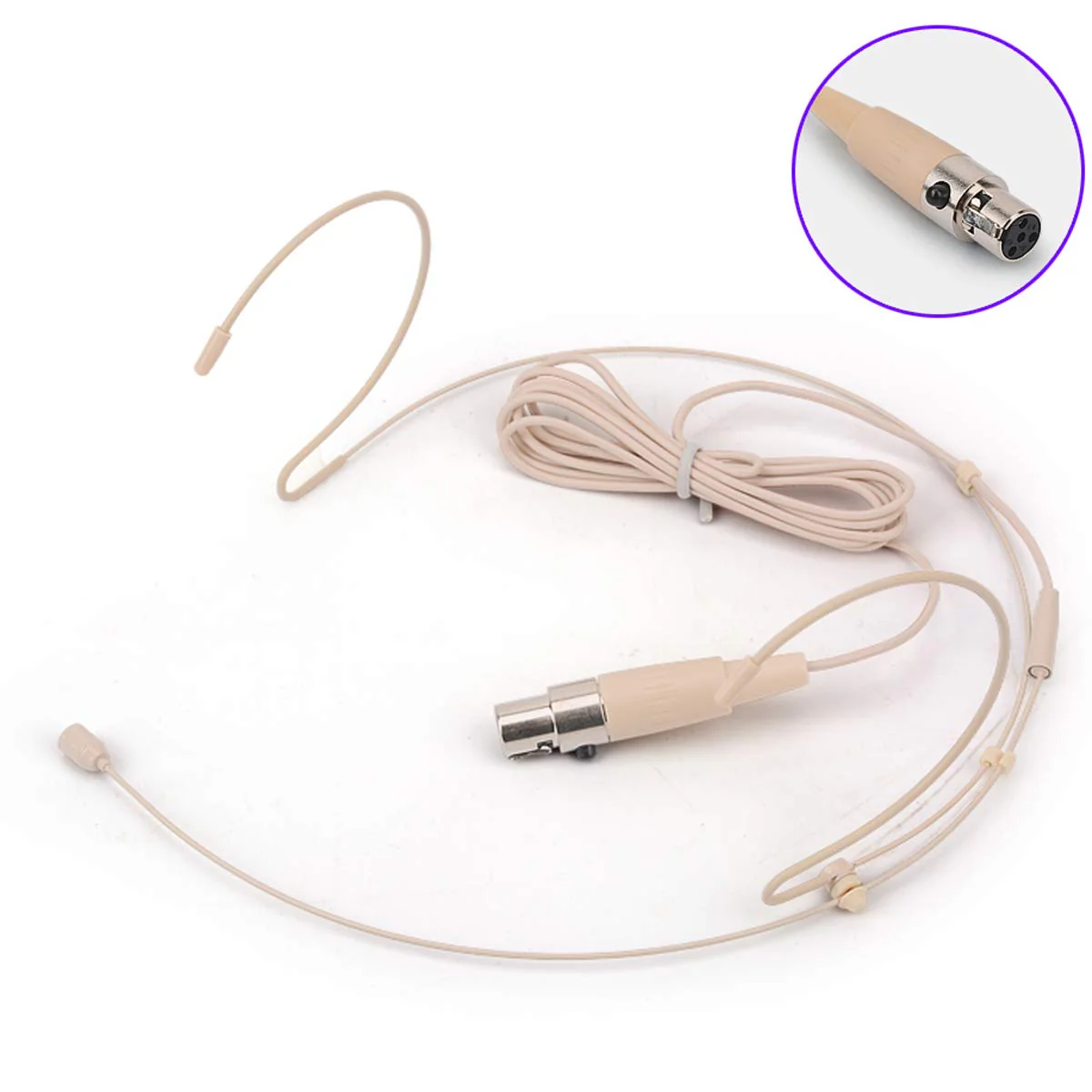 Headset Microphone Double Over Ear Earset Over Ear Headworn Mic Compatible with Shure Wireless System Bodypack Transmitter with 1.2m Cable Windscreen Mini XLR 4 Pin TA4F Plug - Image 7