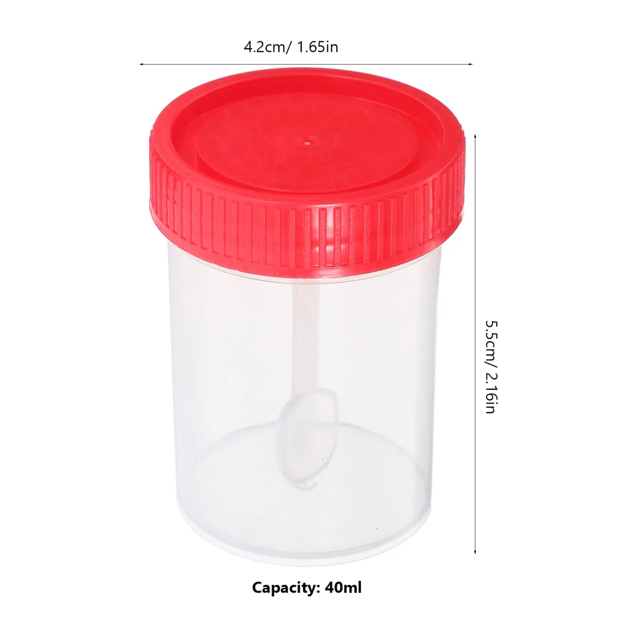 Healifty 50 Pcs Screw On Sample Cups with Spoon Stool Sealed Container Sample Tube 40ml - Image 3