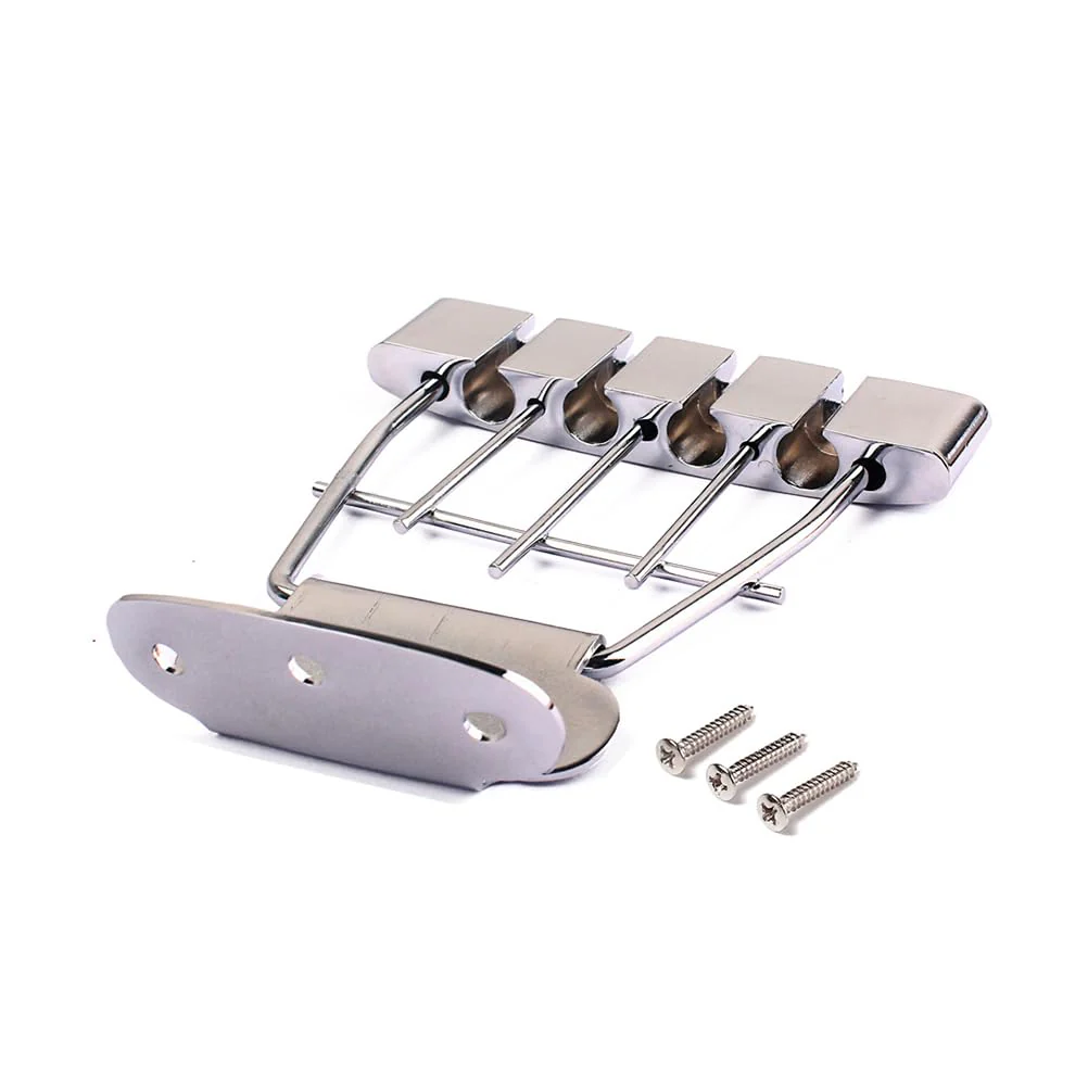 Healifty Four-String Pull-up Board Sturdy Zinc Alloy Guitar Tailpiece for Jazz Archtop Bass Easy Installation Replacement Parts 4.33 X 3.22 X 0.43 Inches - Image 2