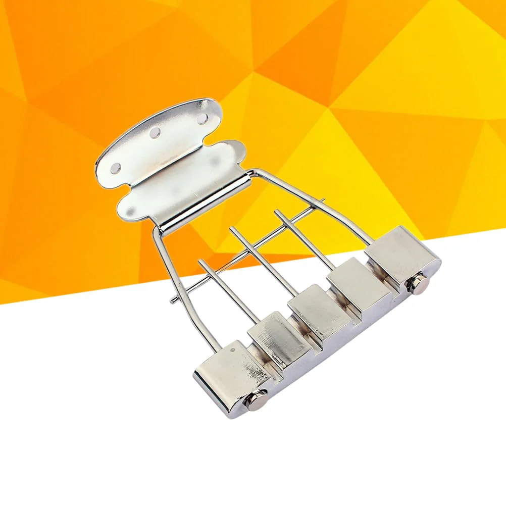Healifty Four-String Pull-up Board Sturdy Zinc Alloy Guitar Tailpiece for Jazz Archtop Bass Easy Installation Replacement Parts 4.33 X 3.22 X 0.43 Inches - Image 5