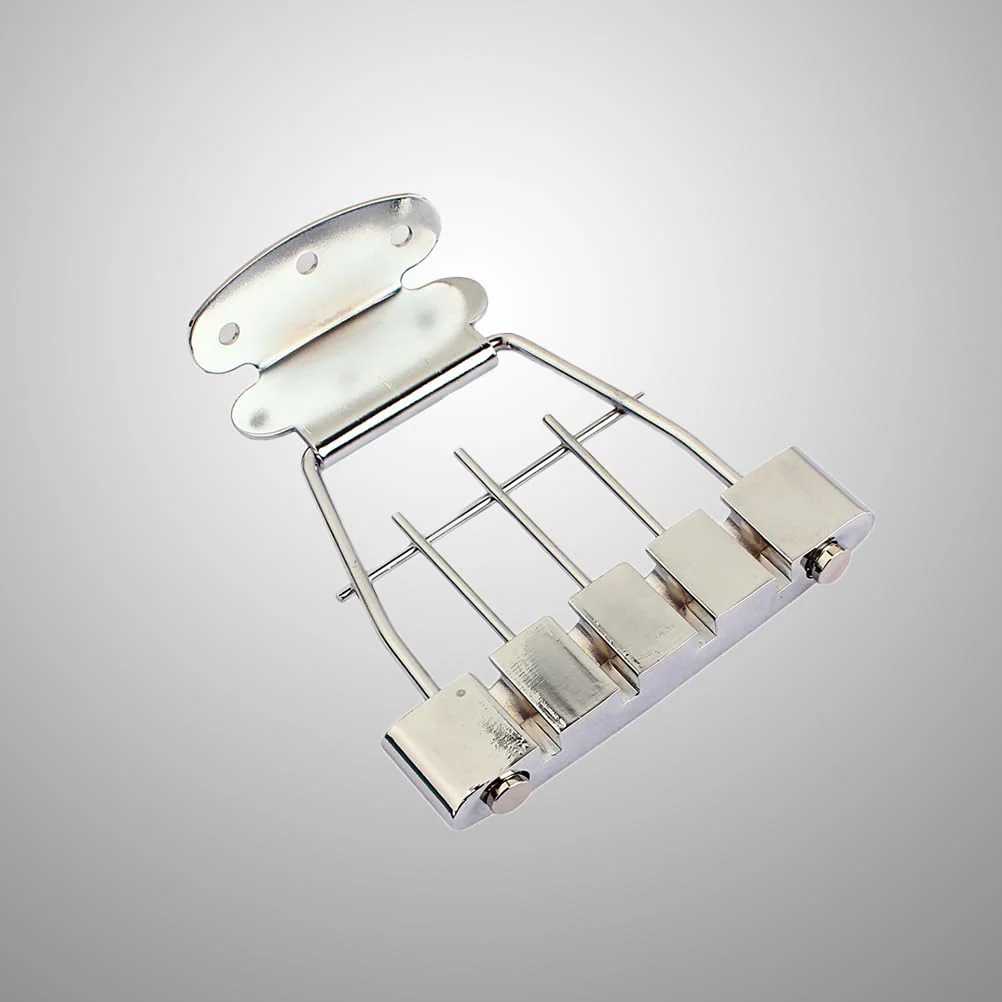 Healifty Four-String Pull-up Board Sturdy Zinc Alloy Guitar Tailpiece for Jazz Archtop Bass Easy Installation Replacement Parts 4.33 X 3.22 X 0.43 Inches - Image 6