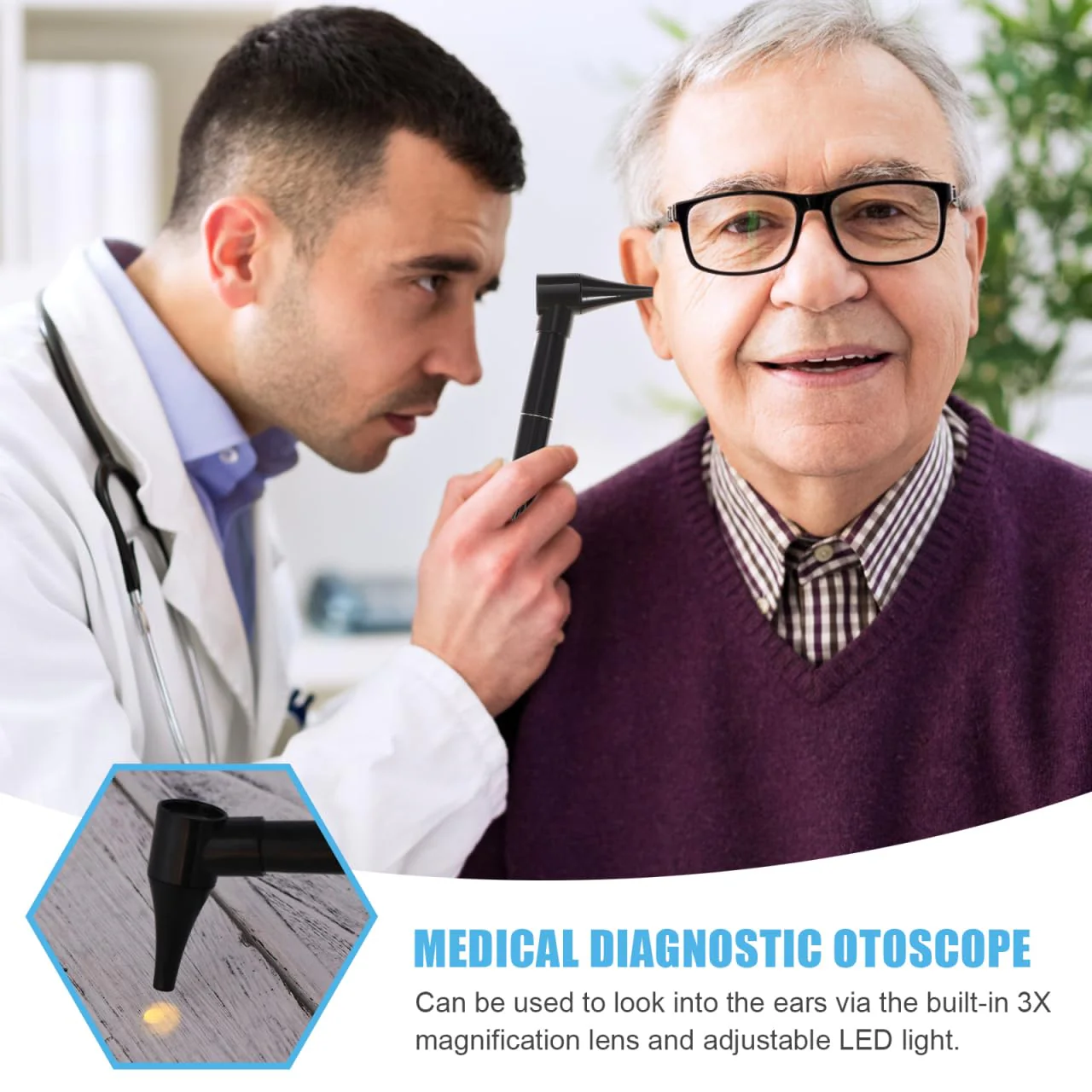 Healifty Otoscope with Light, Ear Cup Otoscope with 5 Otoscope Covers, Diagnostic Ear Care Device for Nurse, Children, Adults & Pets, Pocket Size, Without Battery - Image 5
