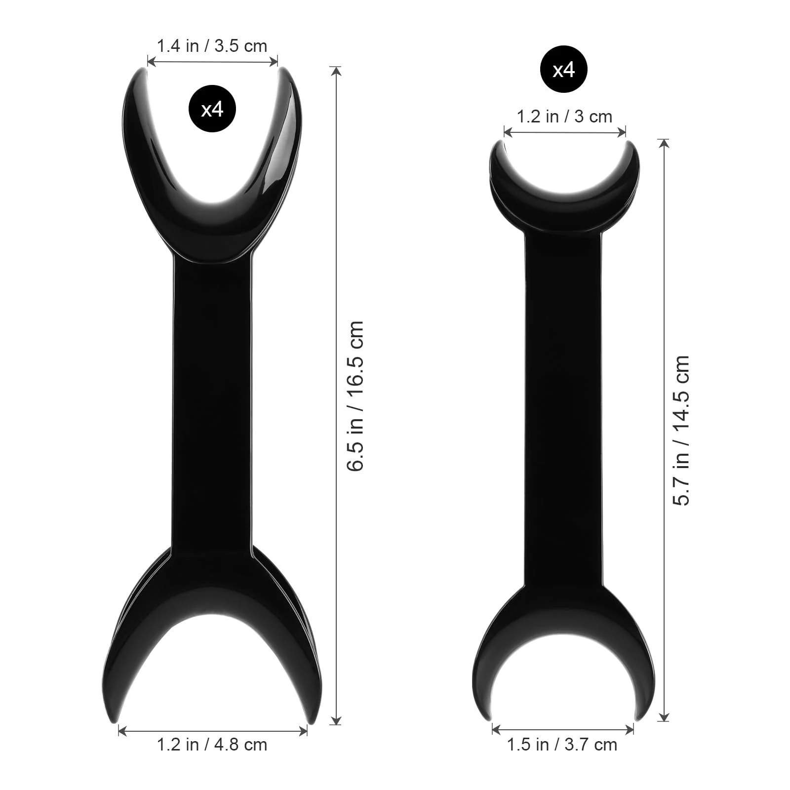 Healifty T-Form Dental Double Head Mouth Opener Teeth Whitening Dental Orthodontic Tool Retractor 8pcs (Black) - Image 7