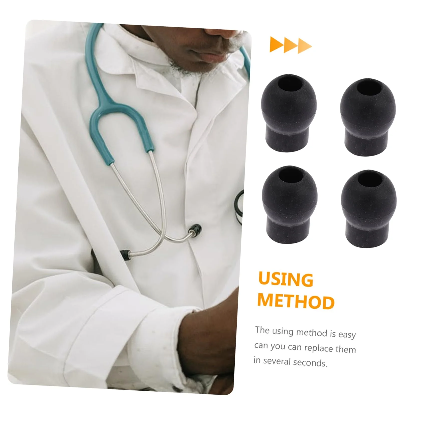 Healvian Pack of 4 Ear Plugs Accessories Ear Plugs Non Medical Not Medical Not Medical Soft Ear Tips Replacement Earplugs Not Medical Not Medical Not 1.5x1.2cm black - Image 7