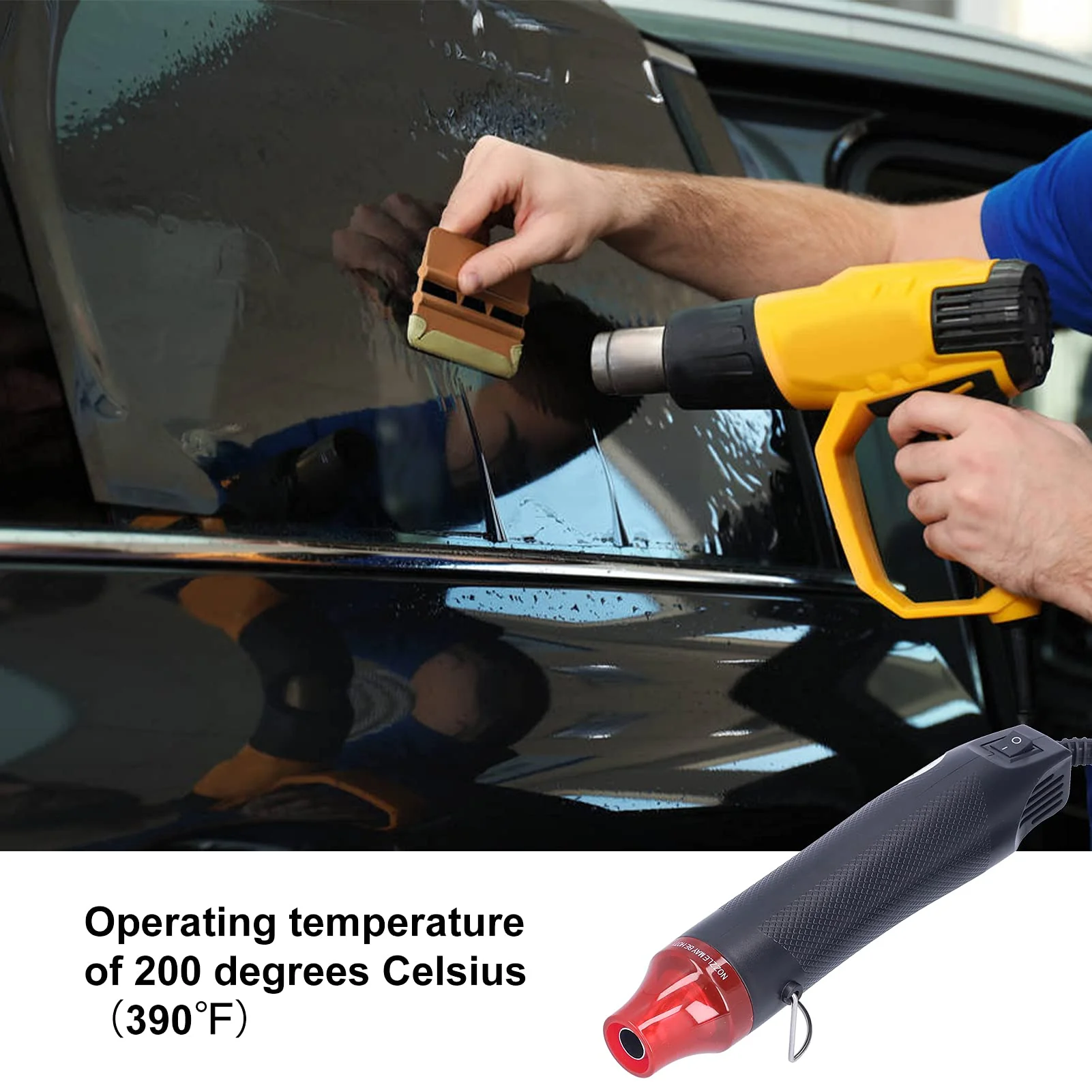 Heat Guns, 300 W ABS Shell 200 °C Hand Hot Air Blower for DIY Heat Shrink Film Embossed Powder Stamp (European Standard 230 V) European standard 230V - Image 3