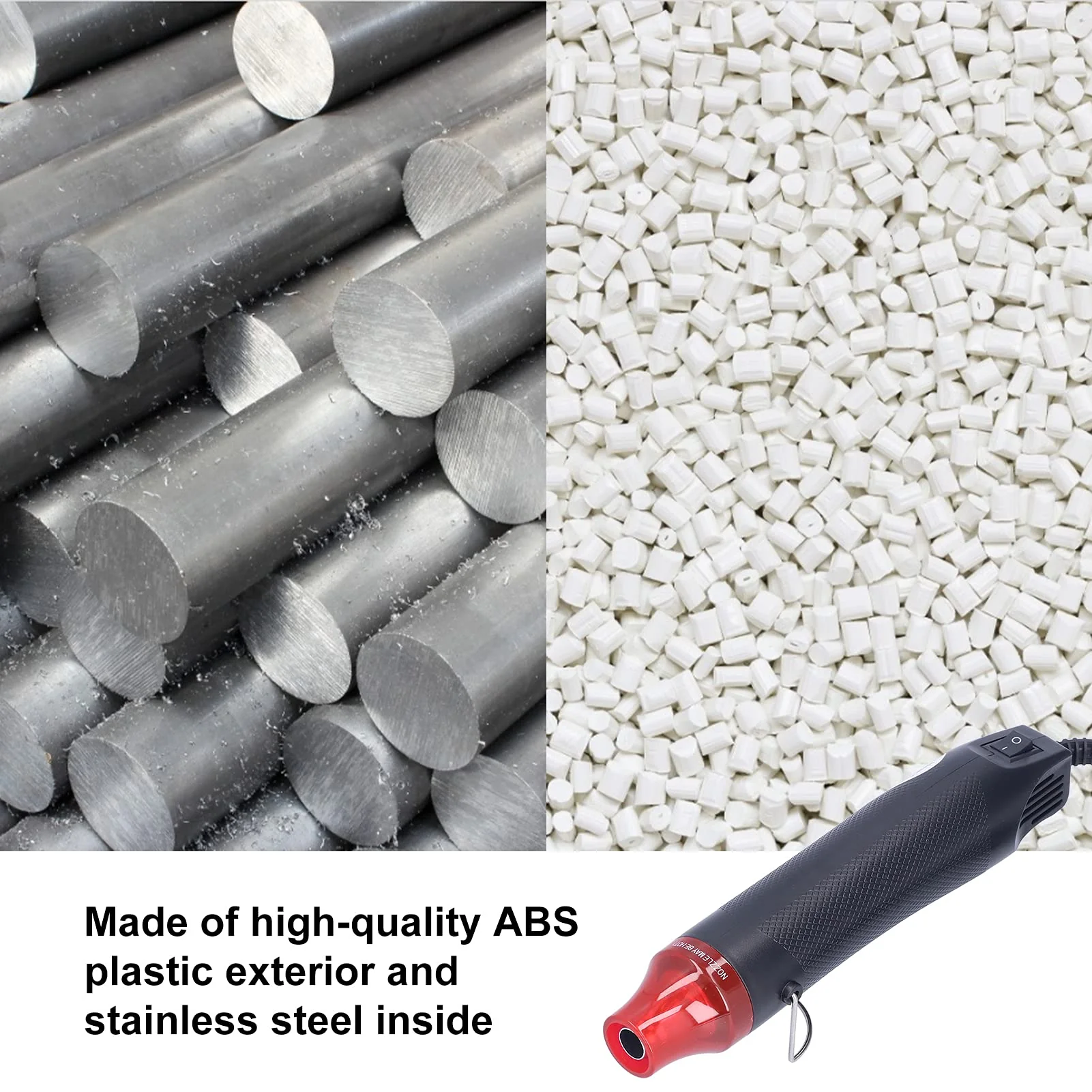 Heat Guns, 300 W ABS Shell 200 °C Hand Hot Air Blower for DIY Heat Shrink Film Embossed Powder Stamp (European Standard 230 V) European standard 230V - Image 4