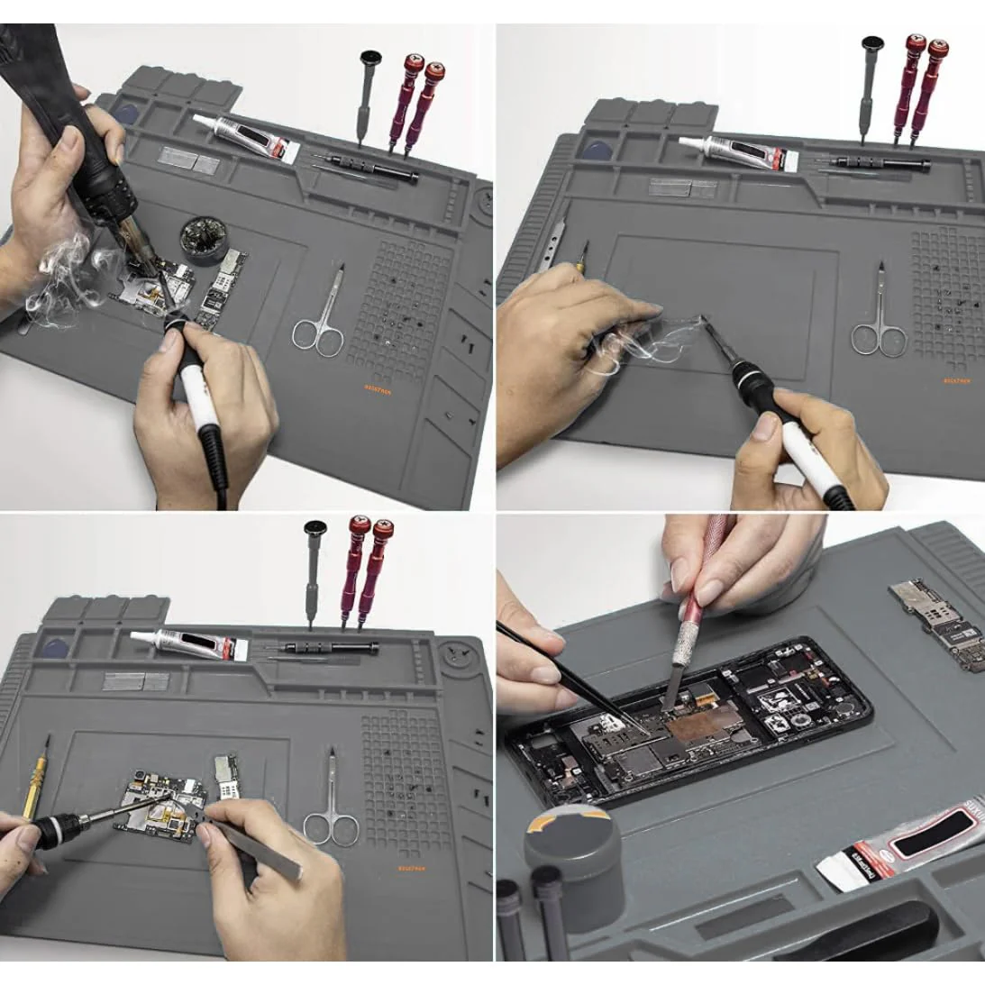 Heat Resistant Magnetic Repair & Soldering Mat Silicone 30 x 45 cm Grey 22727 - Image 4
