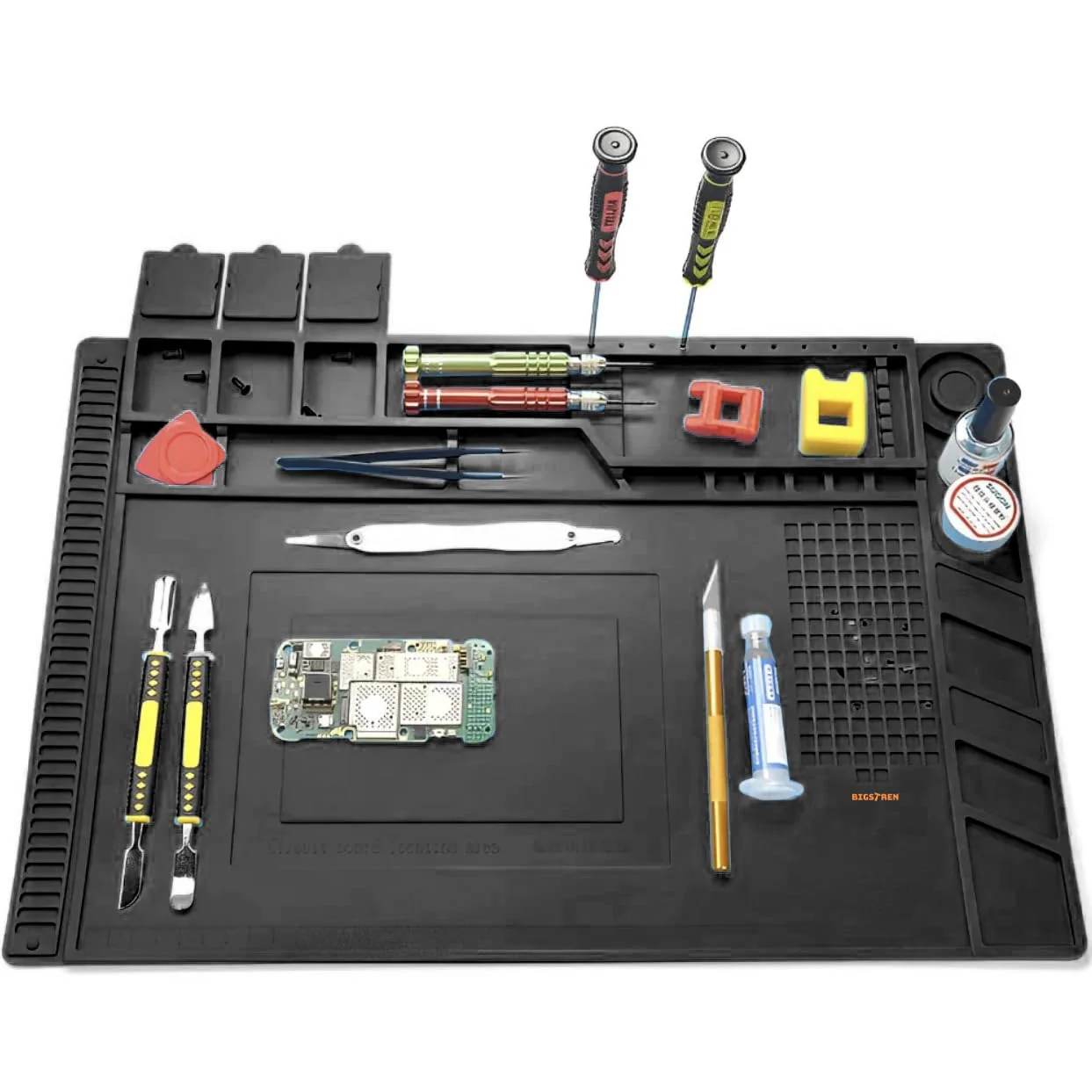 Heat Resistant Magnetic Repair & Soldering Mat Silicone 30 x 45 cm Grey 22727 - Image 7