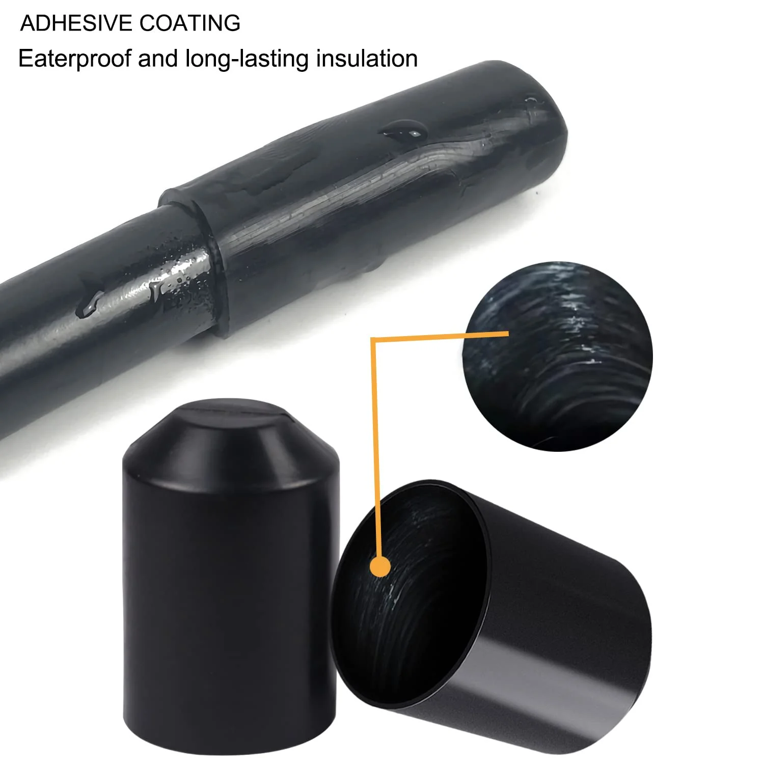 Heat Shrink Tube Heat Shrink Caps 50 mm Warm Shrink End Cap Waterproof Insulation Protection for Cable End Pack of 4 (50 mm) - Image 5