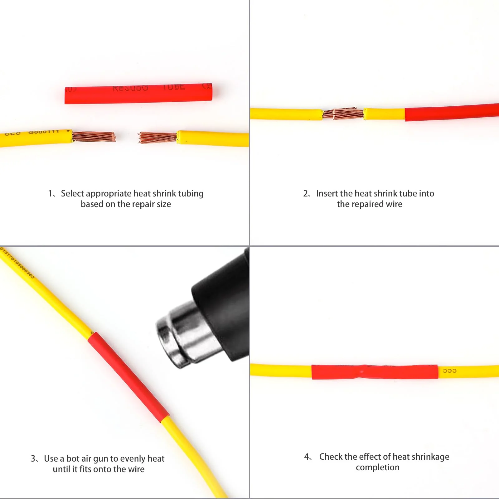 Heat Shrink Tube Set, Heat Shrink Tubing 2:1 Ratio, 580 Pieces Heat Shrink Tubing, for Connecting, Rust Protection, Water Resistance and Insulation of Cables in Households or Industries - Image 5