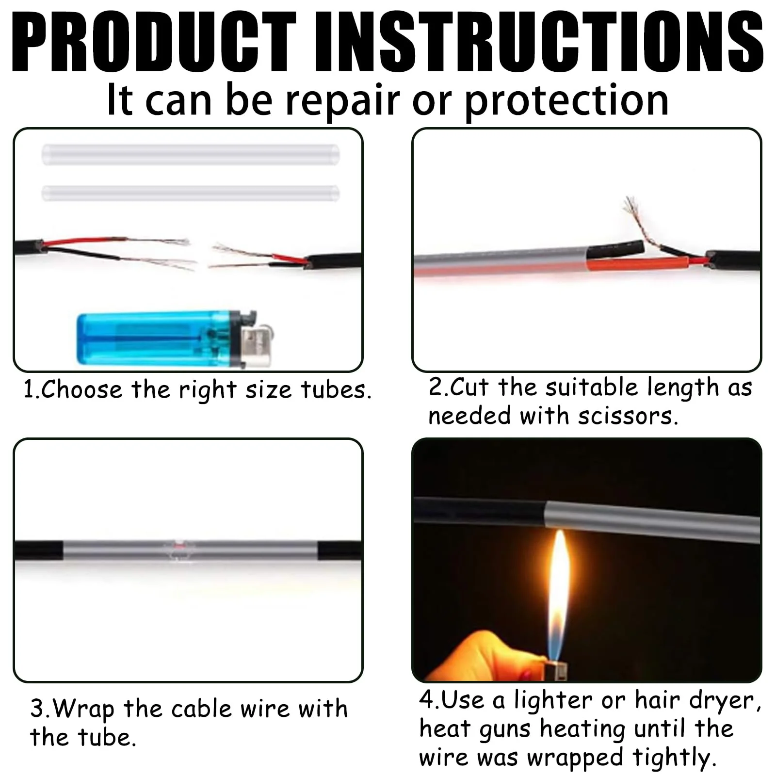 Heat Shrink Tube Set, Waterproof Heat Shrink Connectors in 6 Sizes, Transparent, Ideal for Electrical Insulation and Cable Repairs, Pack of 150 - Image 4