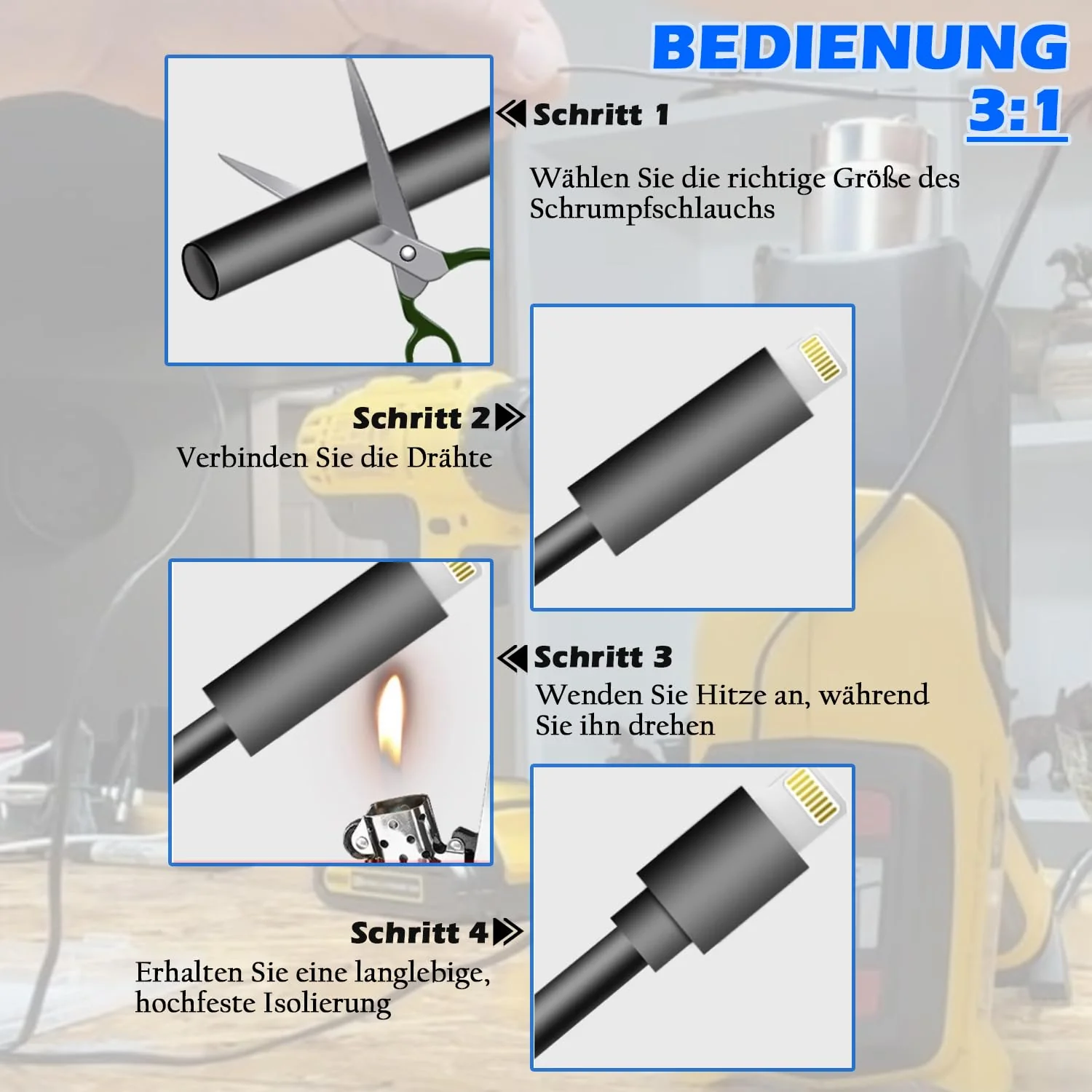 Heat Shrink Tubing, 270 Pieces, 3:1 Ratio, Adhesive Coated Heat Shrink Tubing, Marine Quality, 45 mm Length, Heat Shrink Connector, Waterproof, Perfect for Home, Automotive, Industry, - Image 4